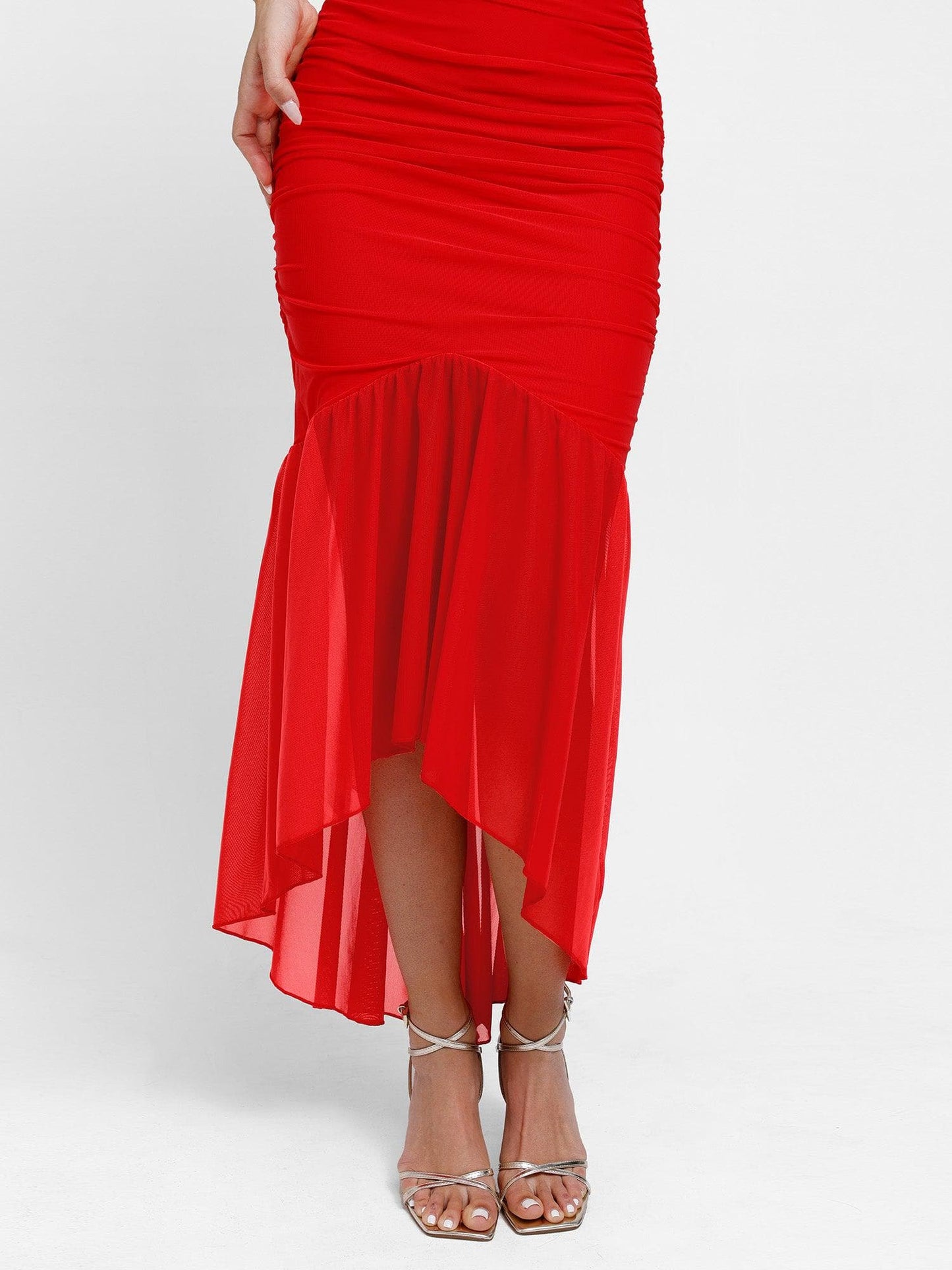 La robe Shapewear Bluetag - Robe longue en maille transparente froncée rafraîchissante