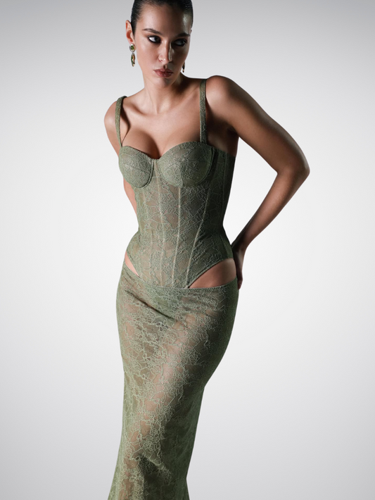 The Power Curve Corset – Limited Moss Green Edition