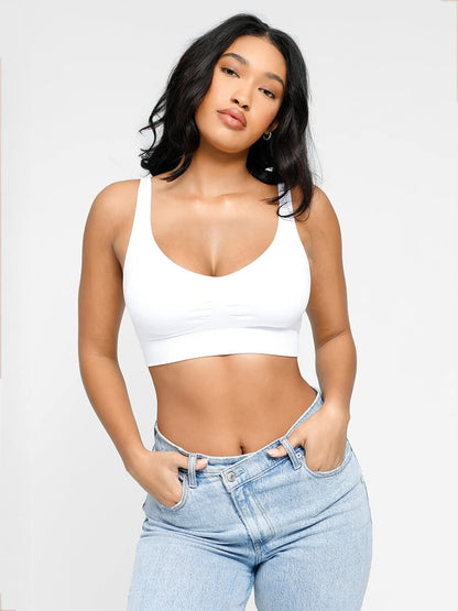 Großhandel Nahtlose Brust Unterstützung Zurück Fett Reduktion Innen BH Mit Herausnehmbaren cups