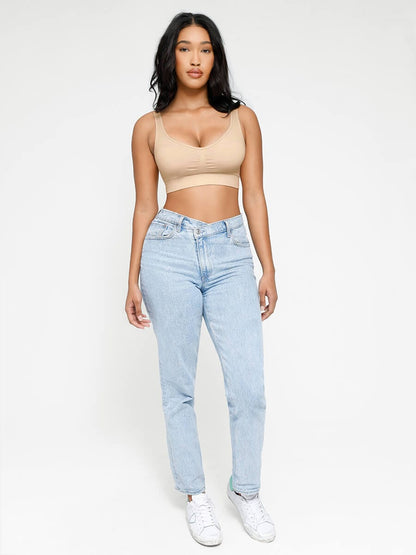 Großhandel Nahtlose Brust Unterstützung Zurück Fett Reduktion Innen BH Mit Herausnehmbaren cups