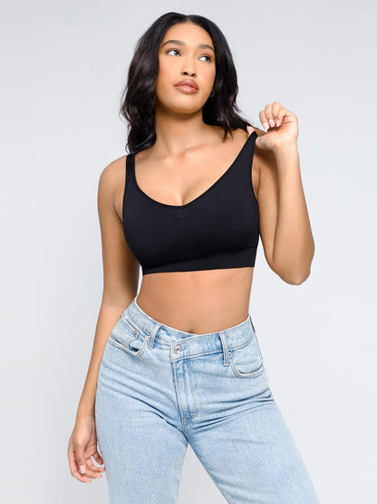 Großhandel Nahtlose Brust Unterstützung Zurück Fett Reduktion Innen BH Mit Herausnehmbaren cups