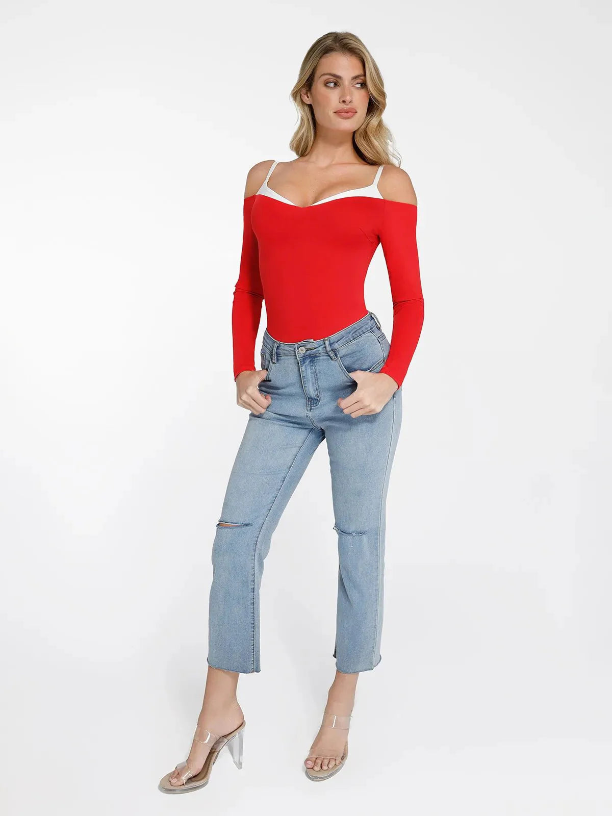 The Shapewear Bodysuit Long Sleeve Cold Shoulder