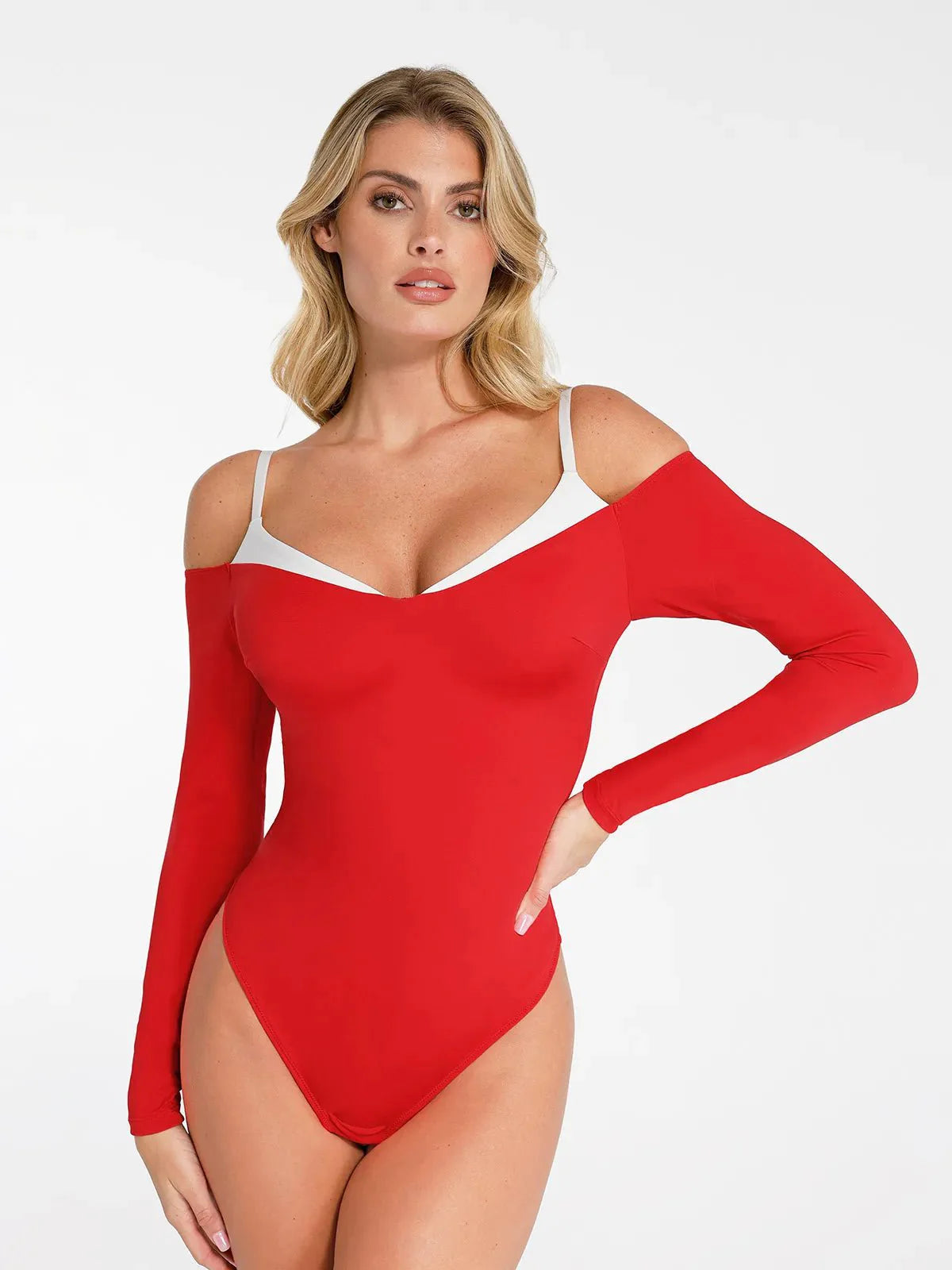 The Shapewear Bodysuit Long Sleeve Cold Shoulder