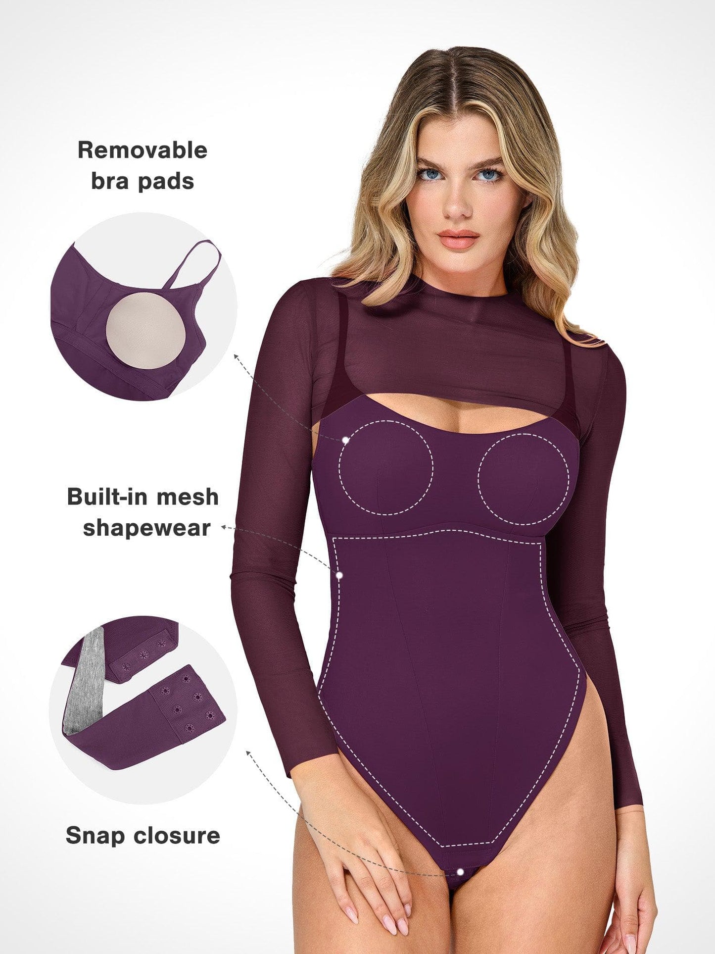 The Shapewear Bodysuit Sheer Mesh Cutout Set