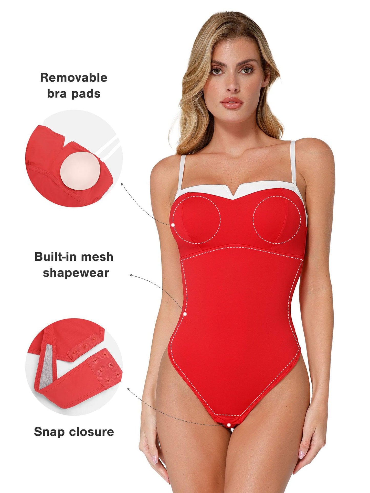 Der Shapewear-Body mit Kontrastbesatz