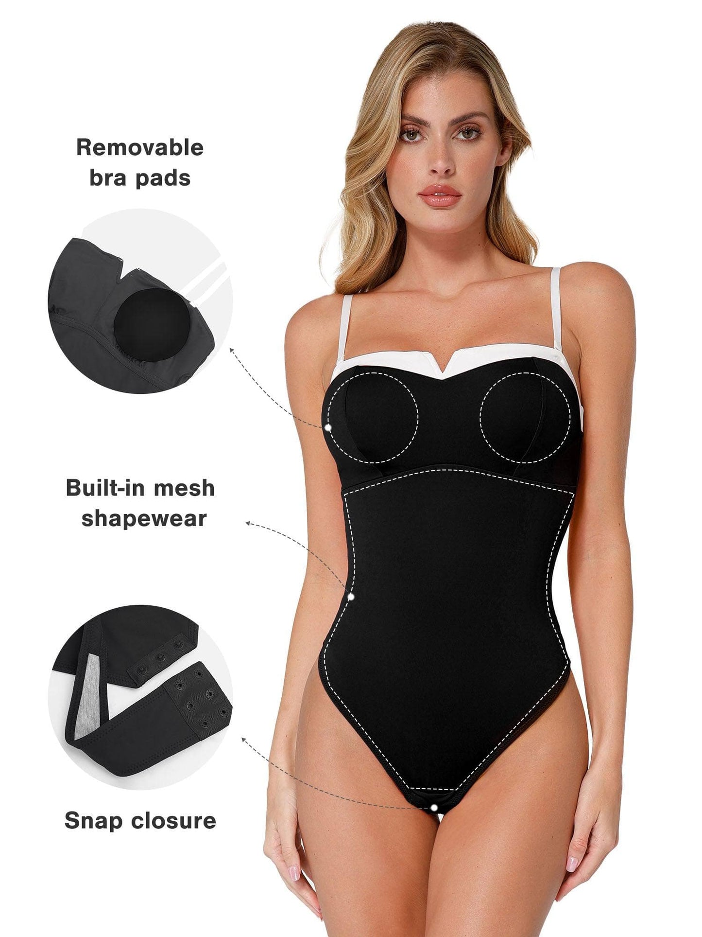 Der Shapewear-Body mit Kontrastbesatz