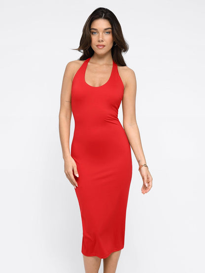 Das Shapewear-Kleid rückenfrei Neckholder Midi