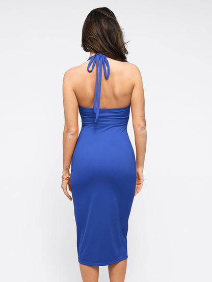 Das Shapewear-Kleid rückenfrei Neckholder Midi