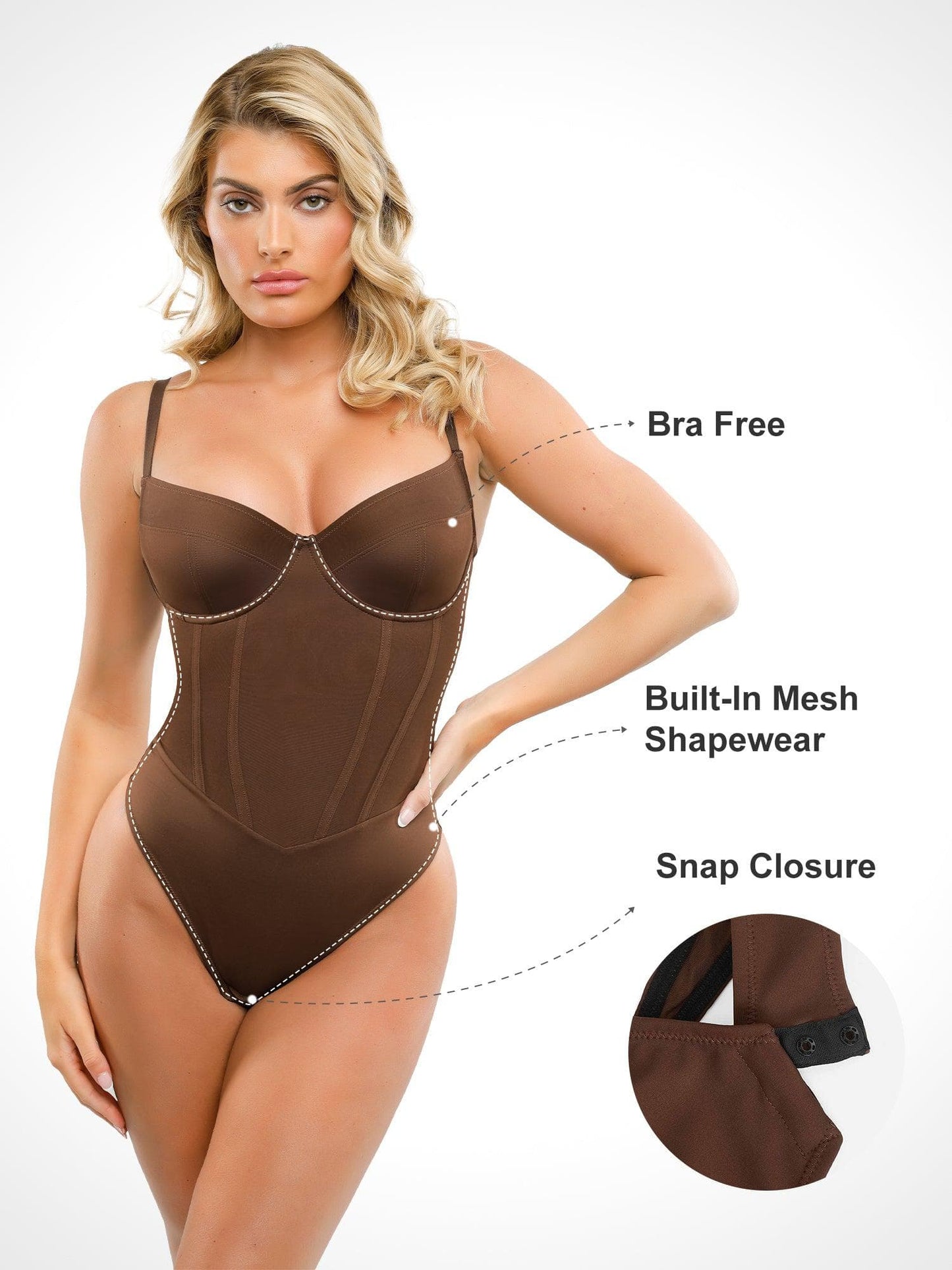 Integrierte Shapewear, Maxikleid im Korsettstil oder Tanga-Bodysuit