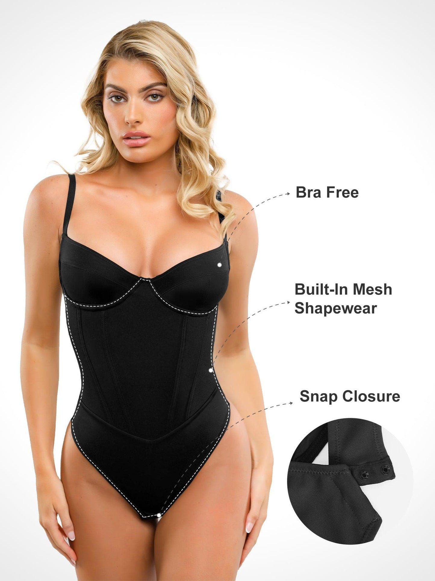 Integrierte Shapewear, Maxikleid im Korsettstil oder Tanga-Bodysuit