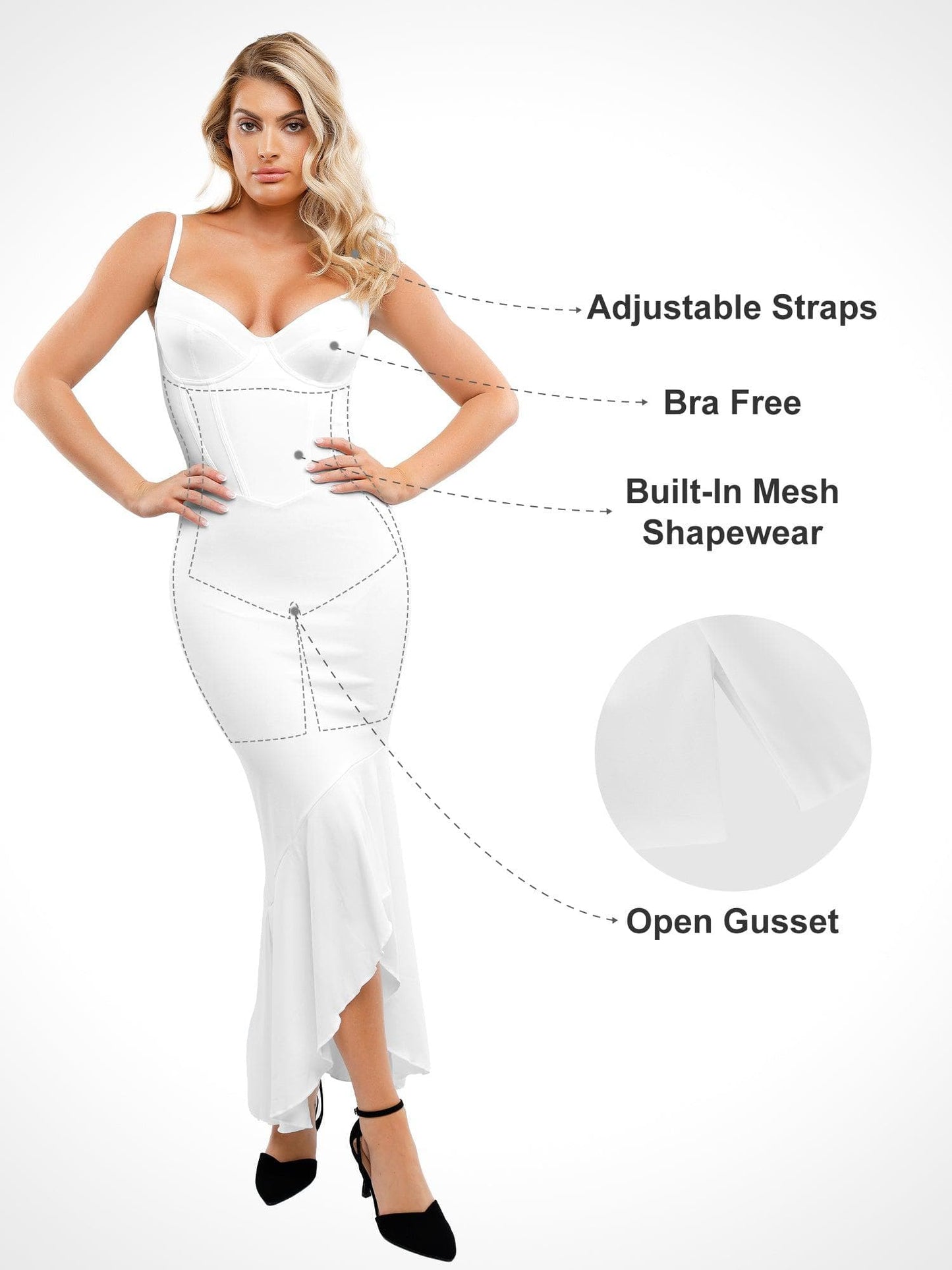 Integrierte Shapewear, Maxikleid im Korsettstil oder Tanga-Bodysuit