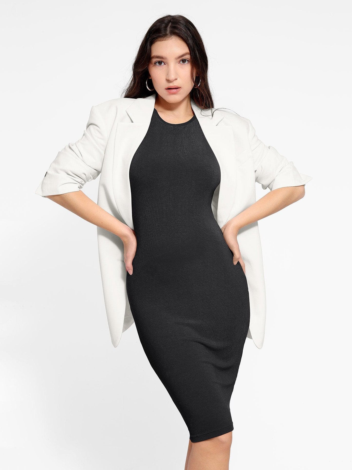 The Shapewear Dresses Crew Neck Sleeveless Midi