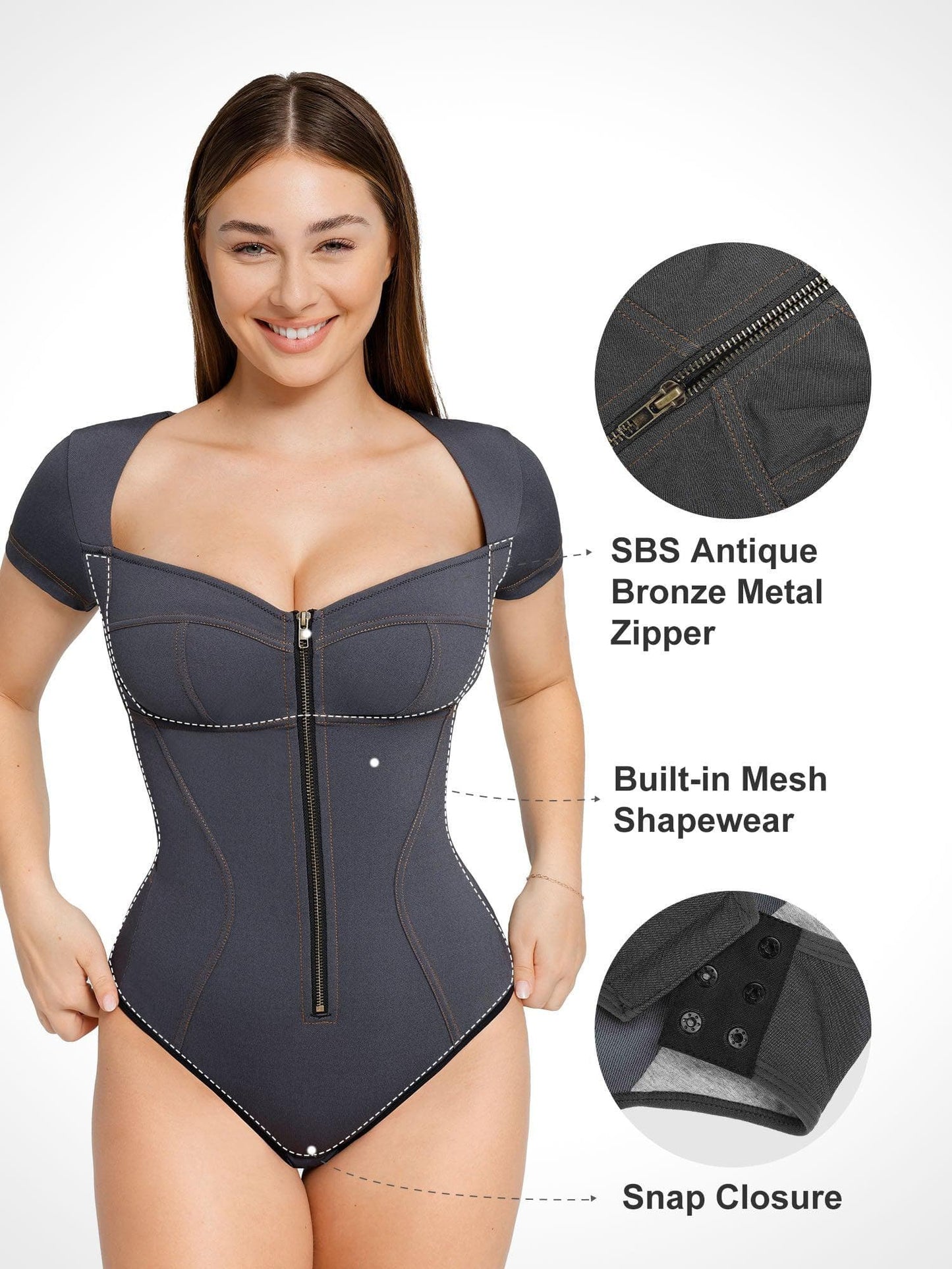 Built-In Shapewear Denim Bodysuit Or Dress Or Jumpsuit