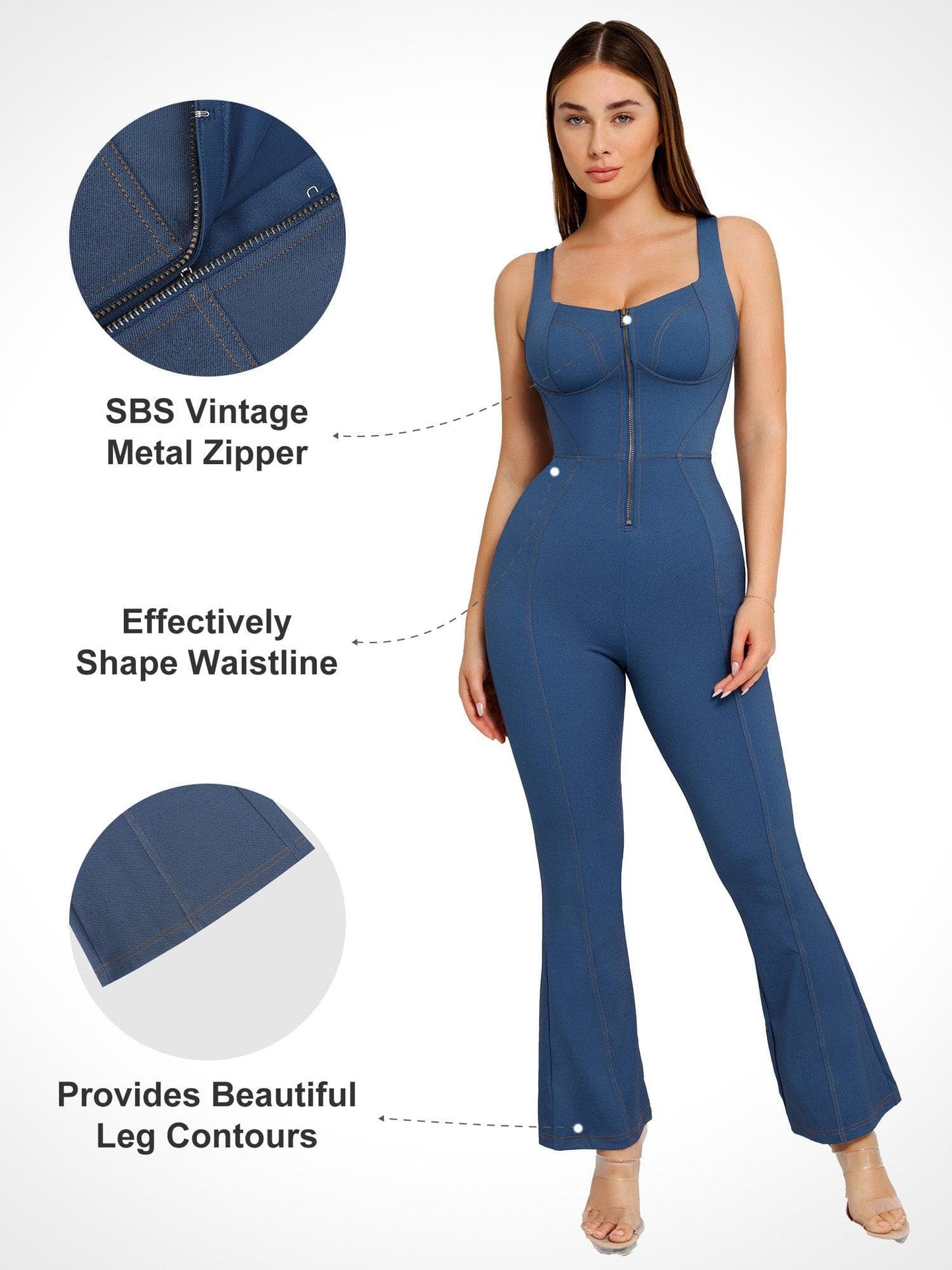 Built-In Shapewear Denim Bodysuit Or Dress Or Jumpsuit