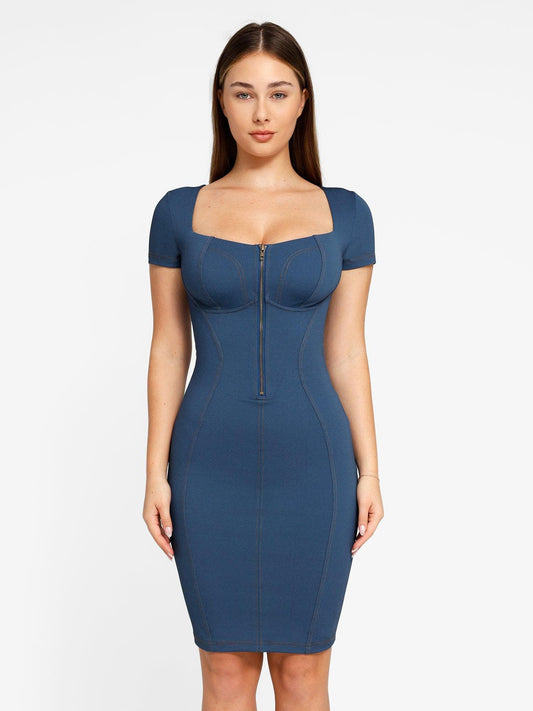 Built-In Shapewear Denim Bodysuit Or Dress Or Jumpsuit