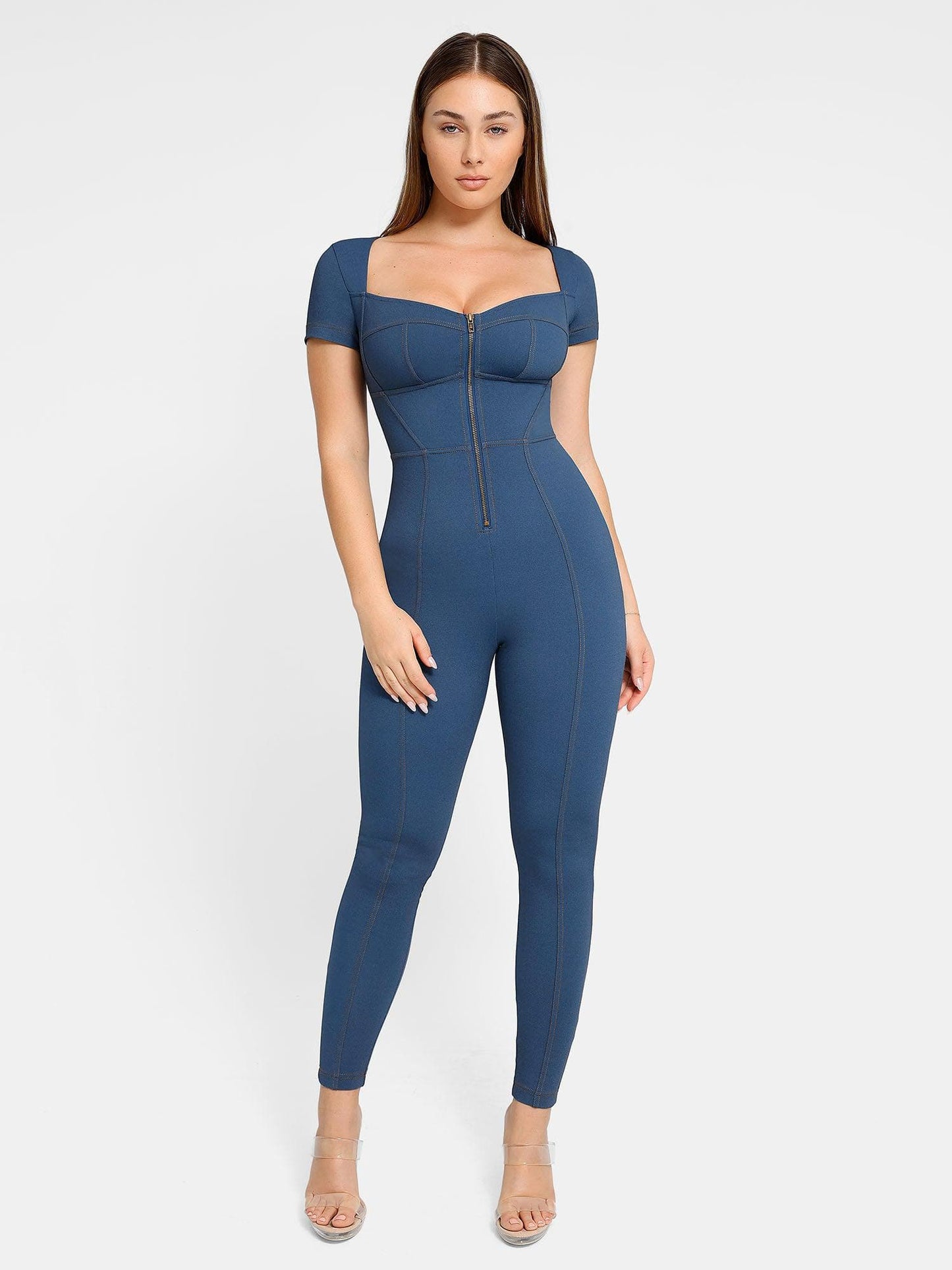 Built-In Shapewear Denim Bodysuit Or Dress Or Jumpsuit