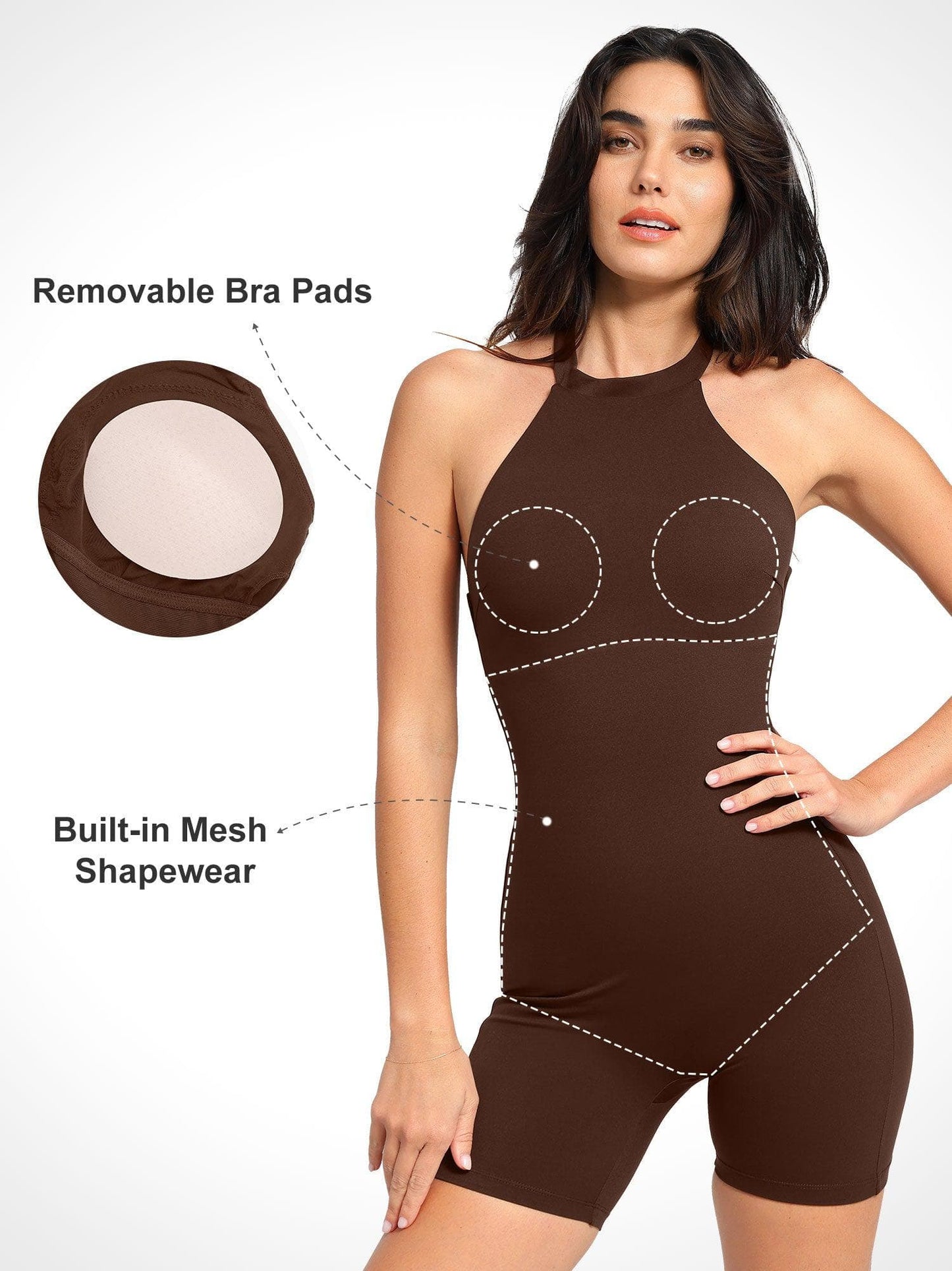 Built-In Shapewear Halter Jumpsuit Or Romper