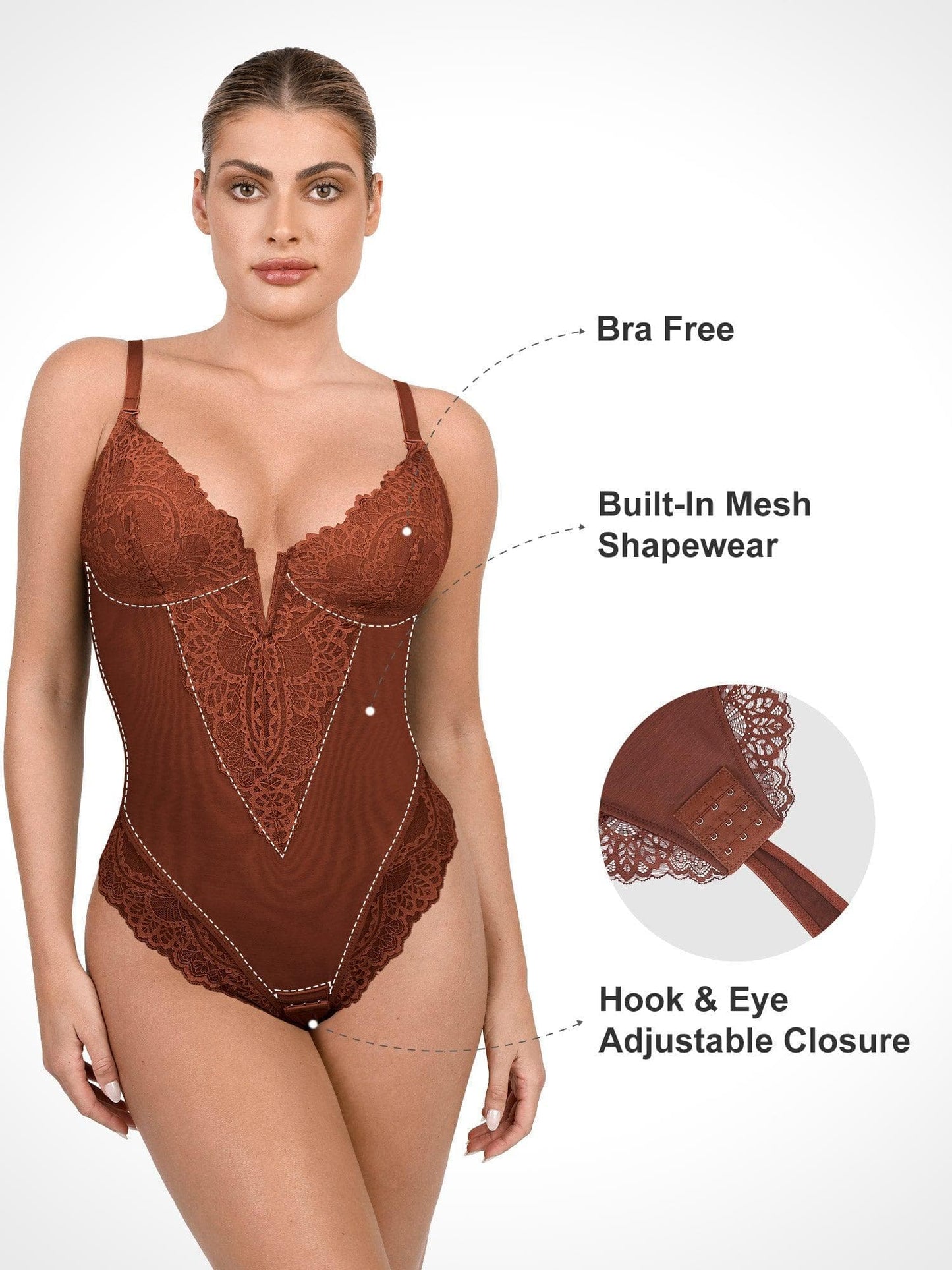 Built-In Shapewear Lace Bodysuit Or Jumpsuit Or Dress