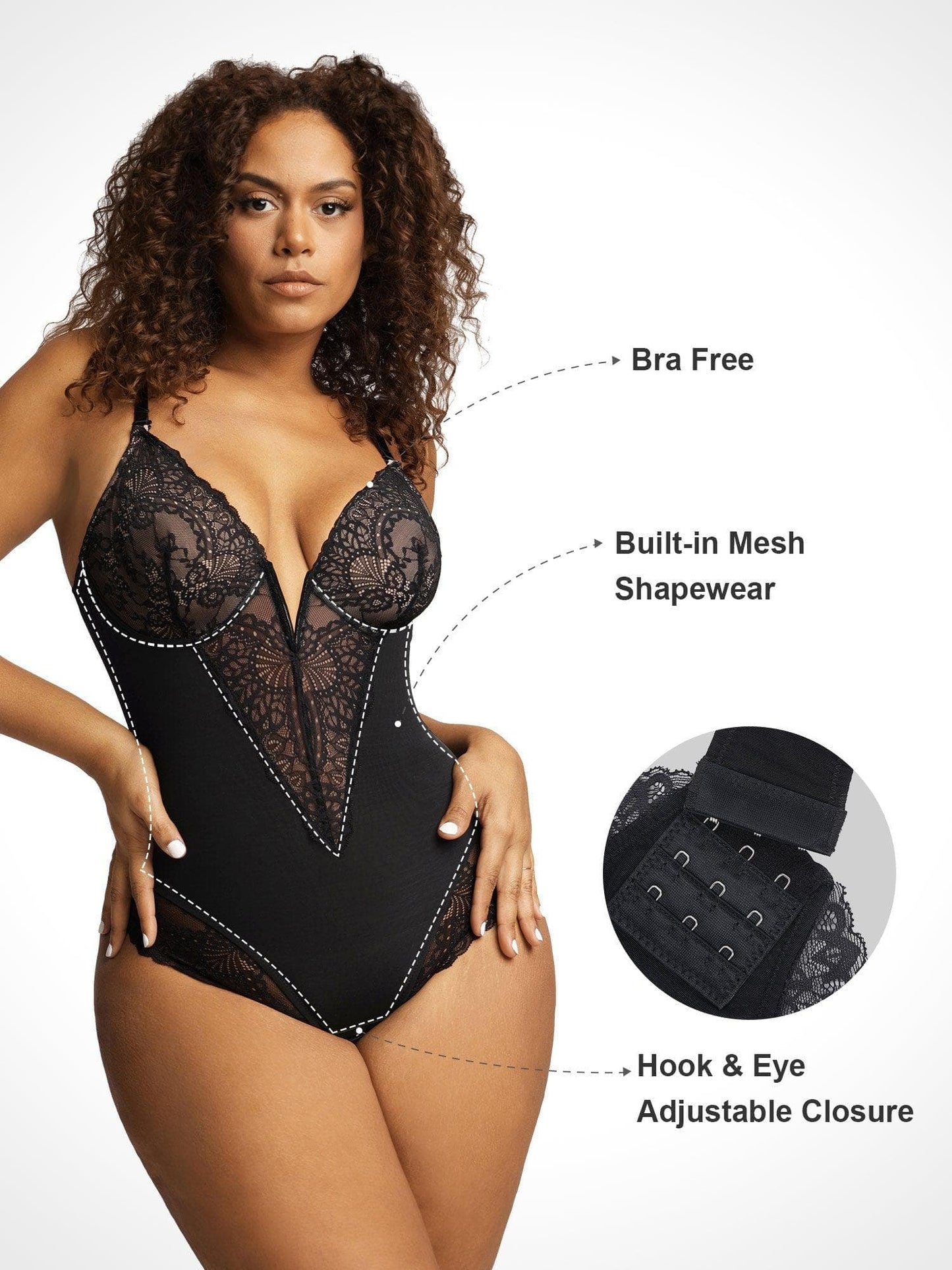 Built-In Shapewear Lace Bodysuit Or Jumpsuit Or Dress