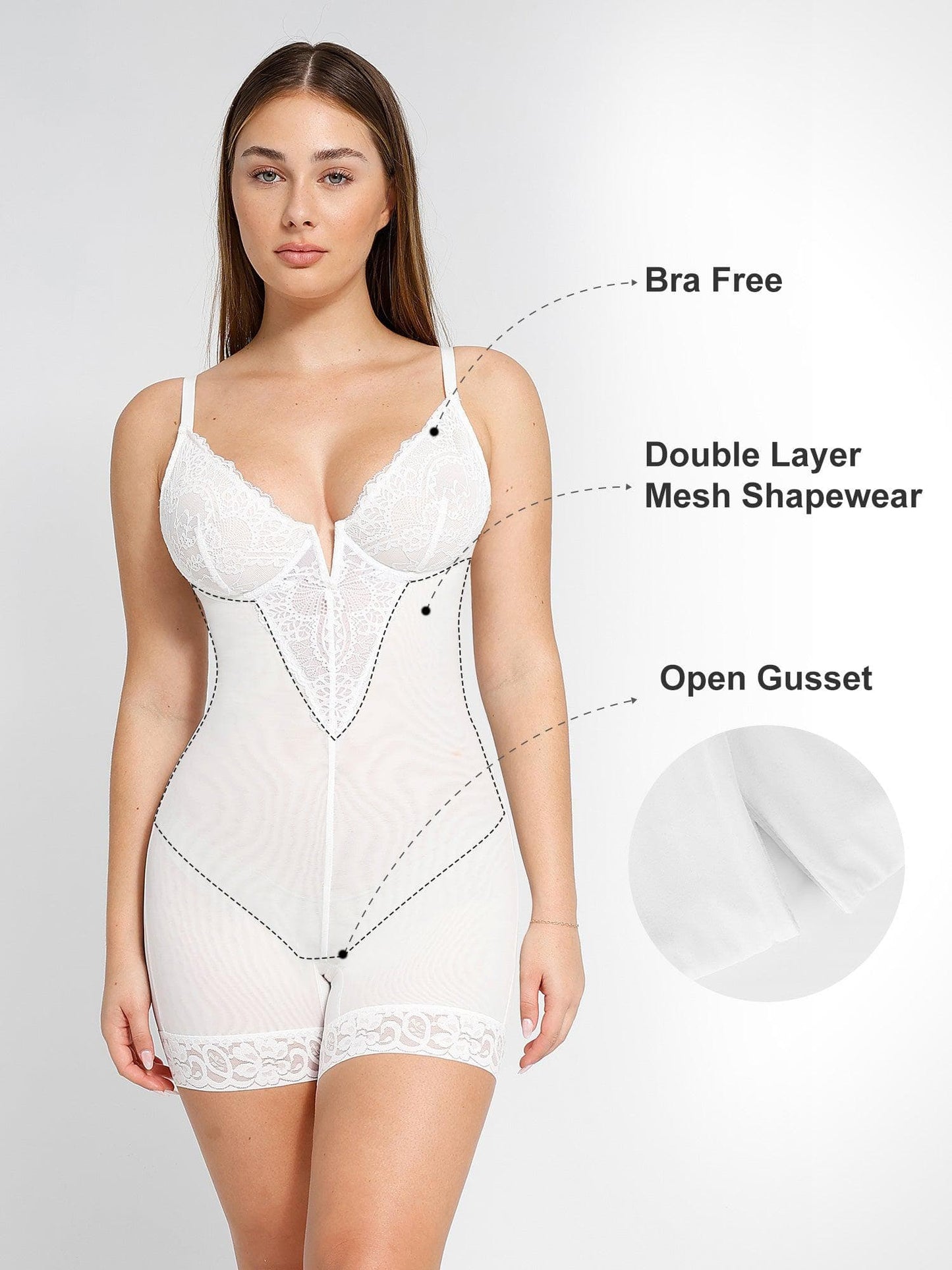 Built-In Shapewear Lace Bodysuit Or Jumpsuit Or Dress