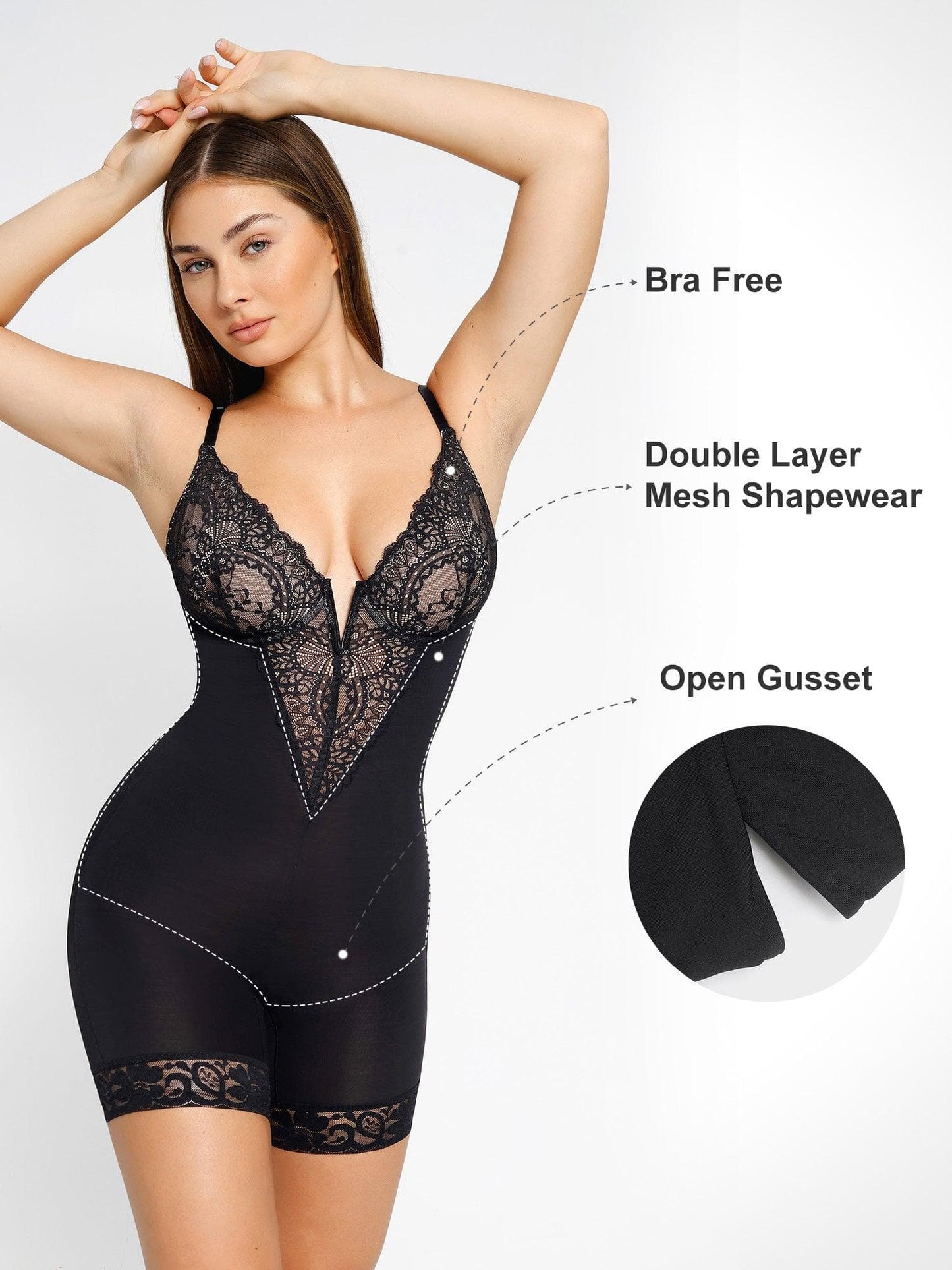 Built-In Shapewear Lace Bodysuit Or Jumpsuit Or Dress