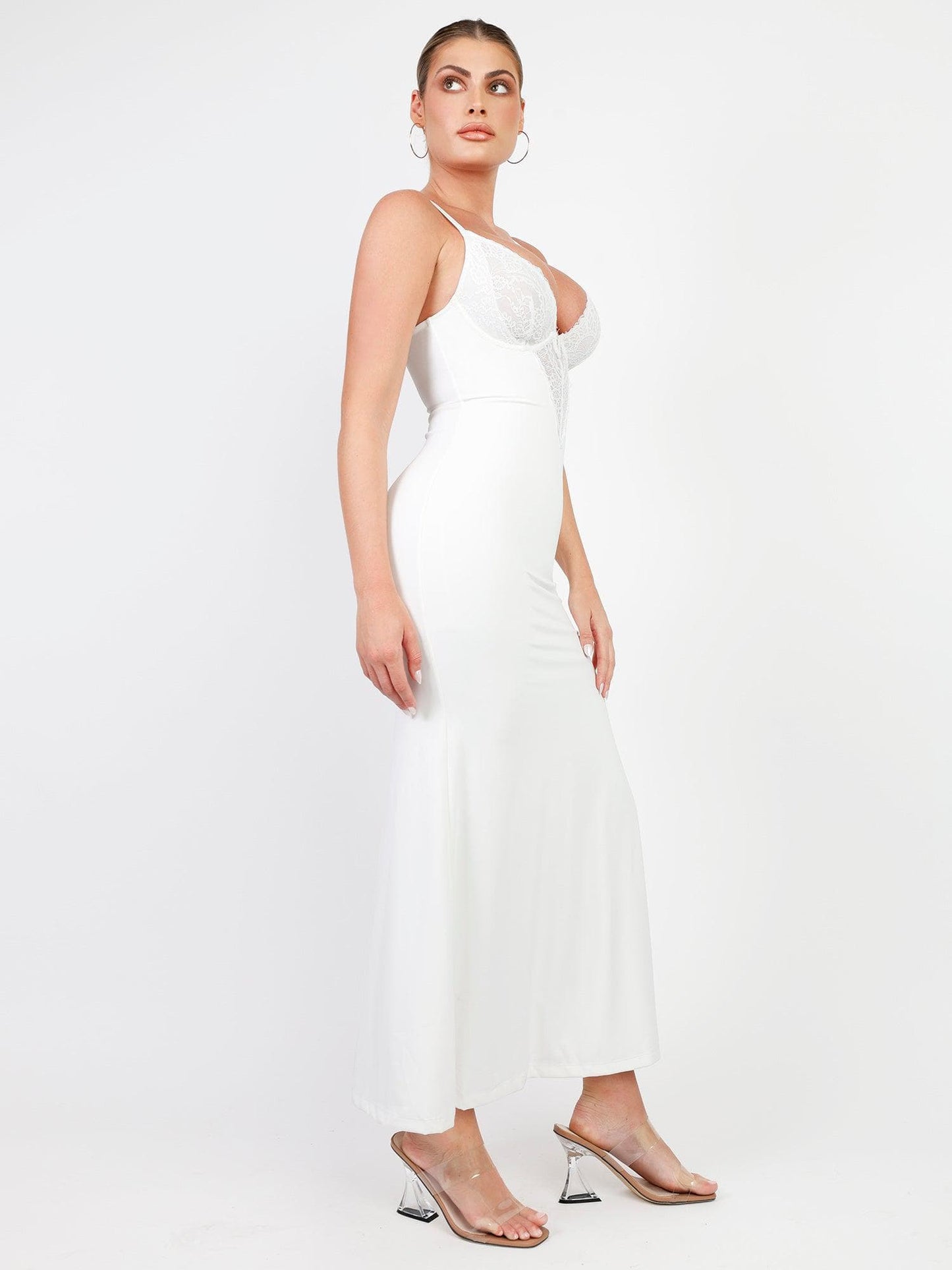 The Shapewear Dress Lace Slip Split Maxi