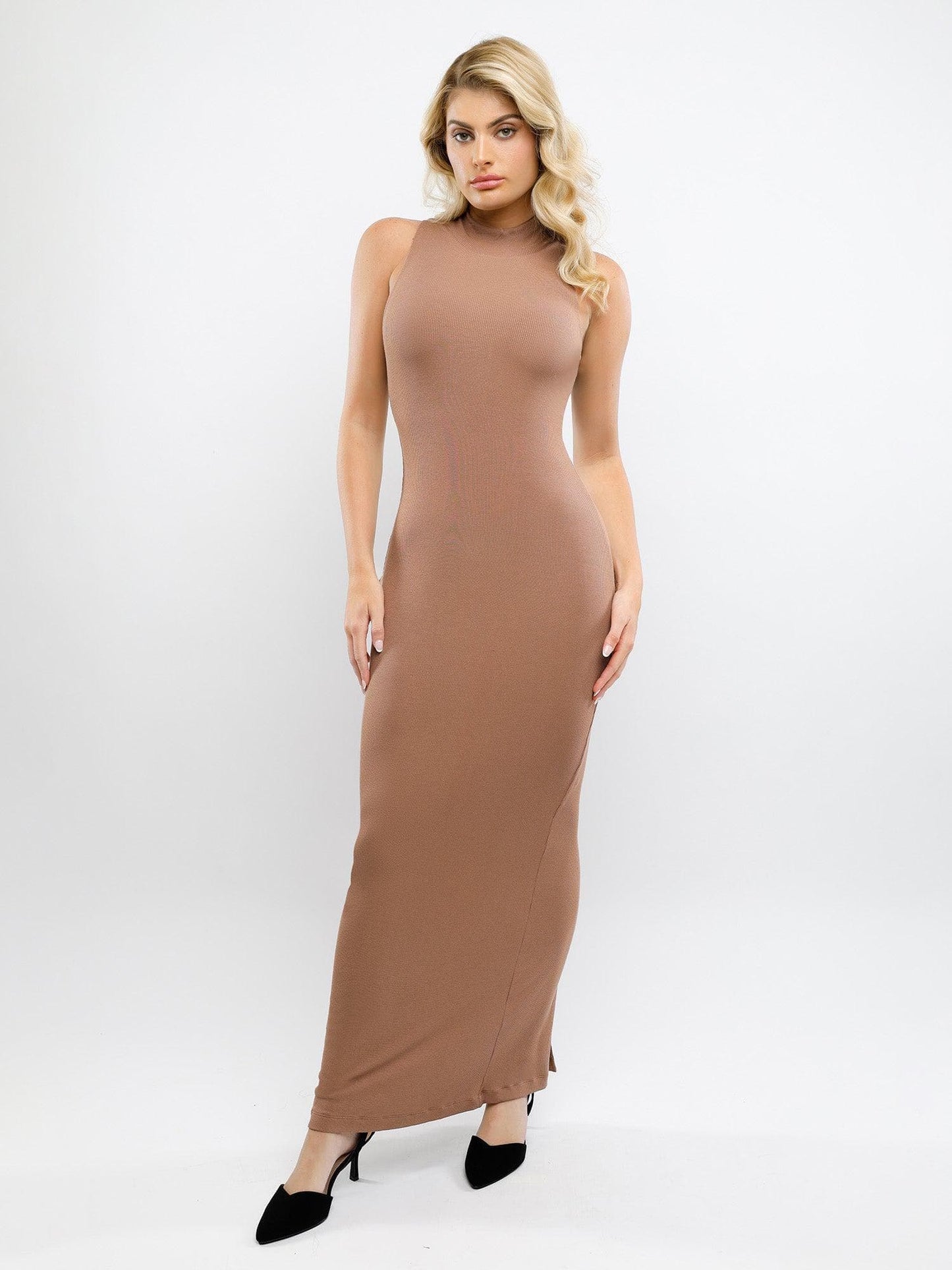 Das Shapewear-Kleid Mock Neck Modal Maxi