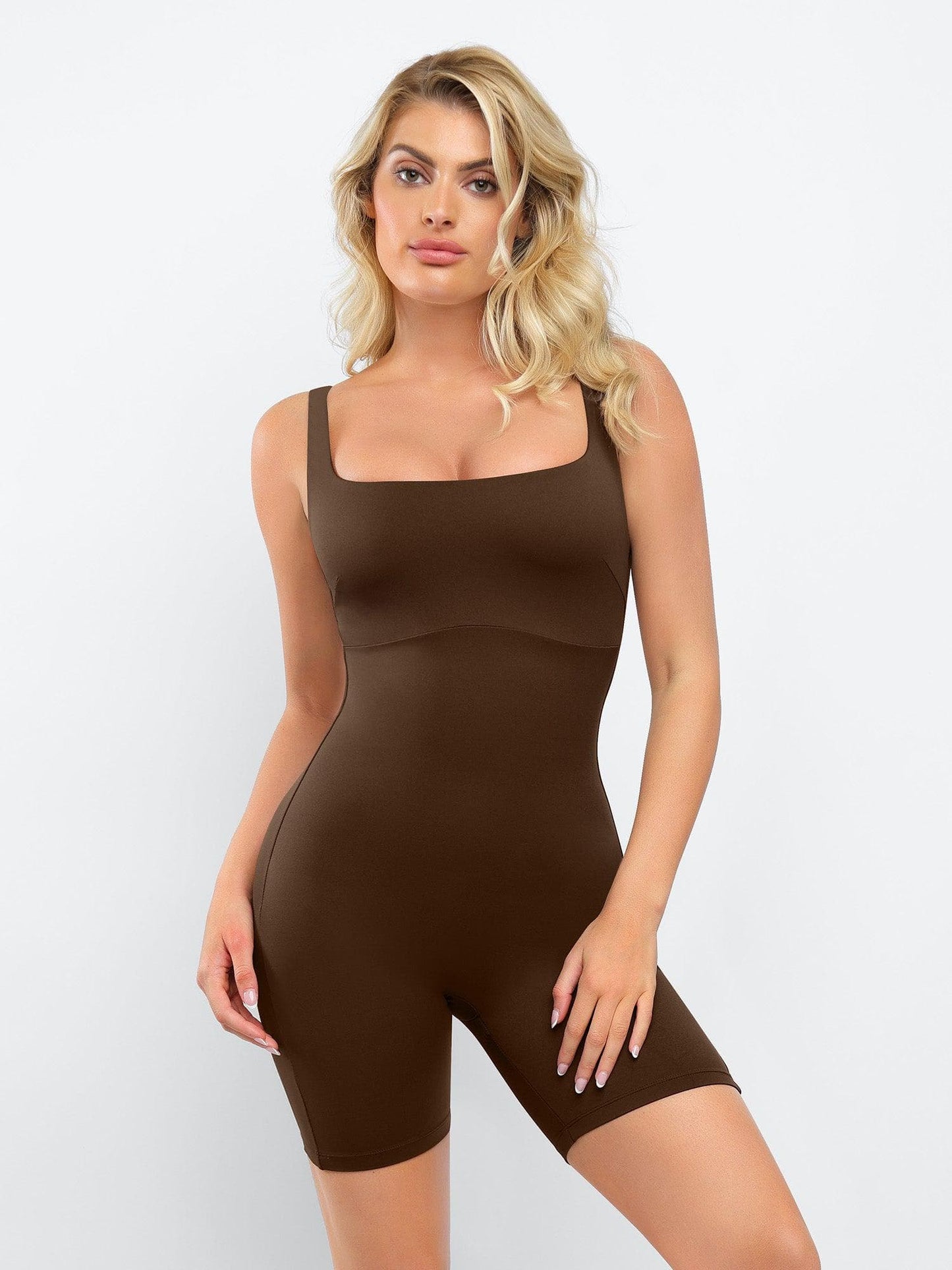 The Shapewear Romper Slimming Workout Square-Neck Thigh