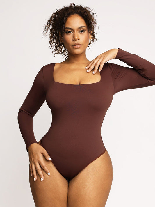 The Shapewear Bodysuit Contour Long Sleeve Square Neck