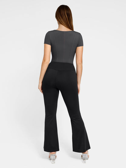 The Shapewear Bodysuit Denim V-Neck Short Sleeve