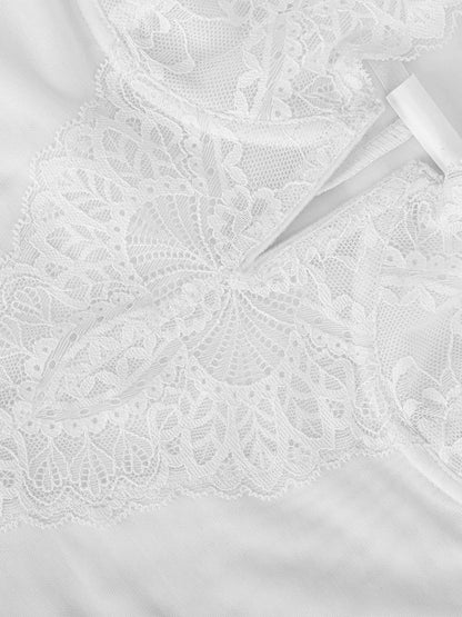 The Shapewear Bodysuit Lace Deep-V Neck Shorts