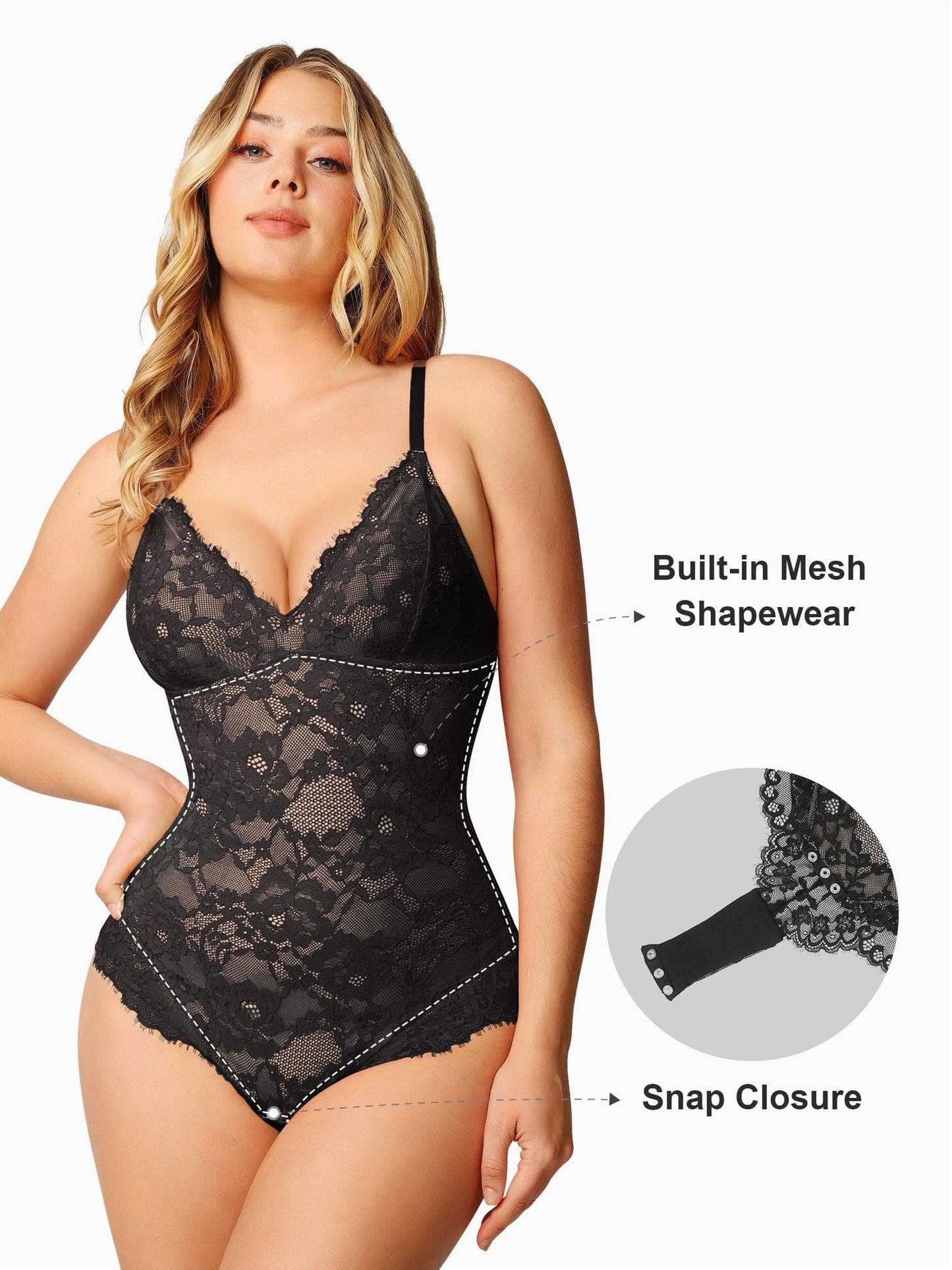 The Shapewear Bodysuit Lace Smooth Firm Control Thong