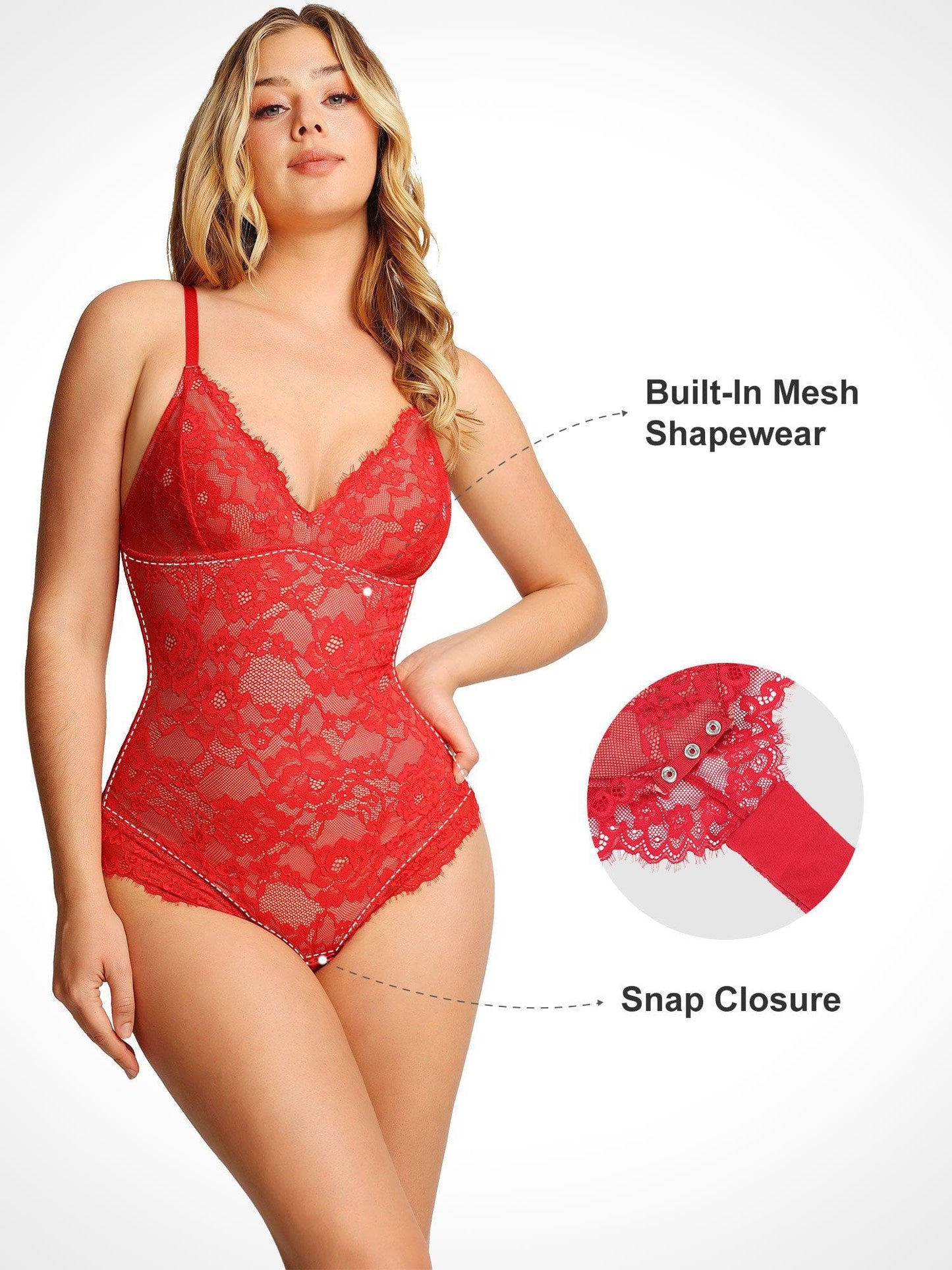 The Shapewear Bodysuit Lace Smooth Firm Control Thong