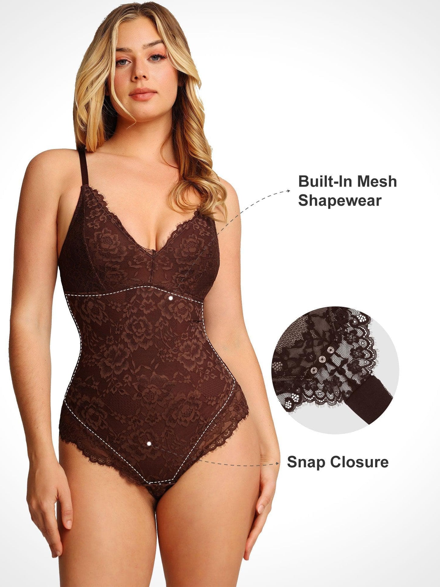 The Shapewear Bodysuit Lace Smooth Firm Control Thong