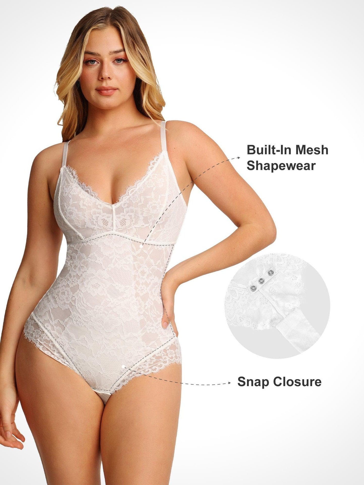 The Shapewear Bodysuit Lace Smooth Firm Control Thong