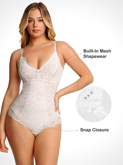 The Shapewear Bodysuit Lace Smooth Firm Control Thong