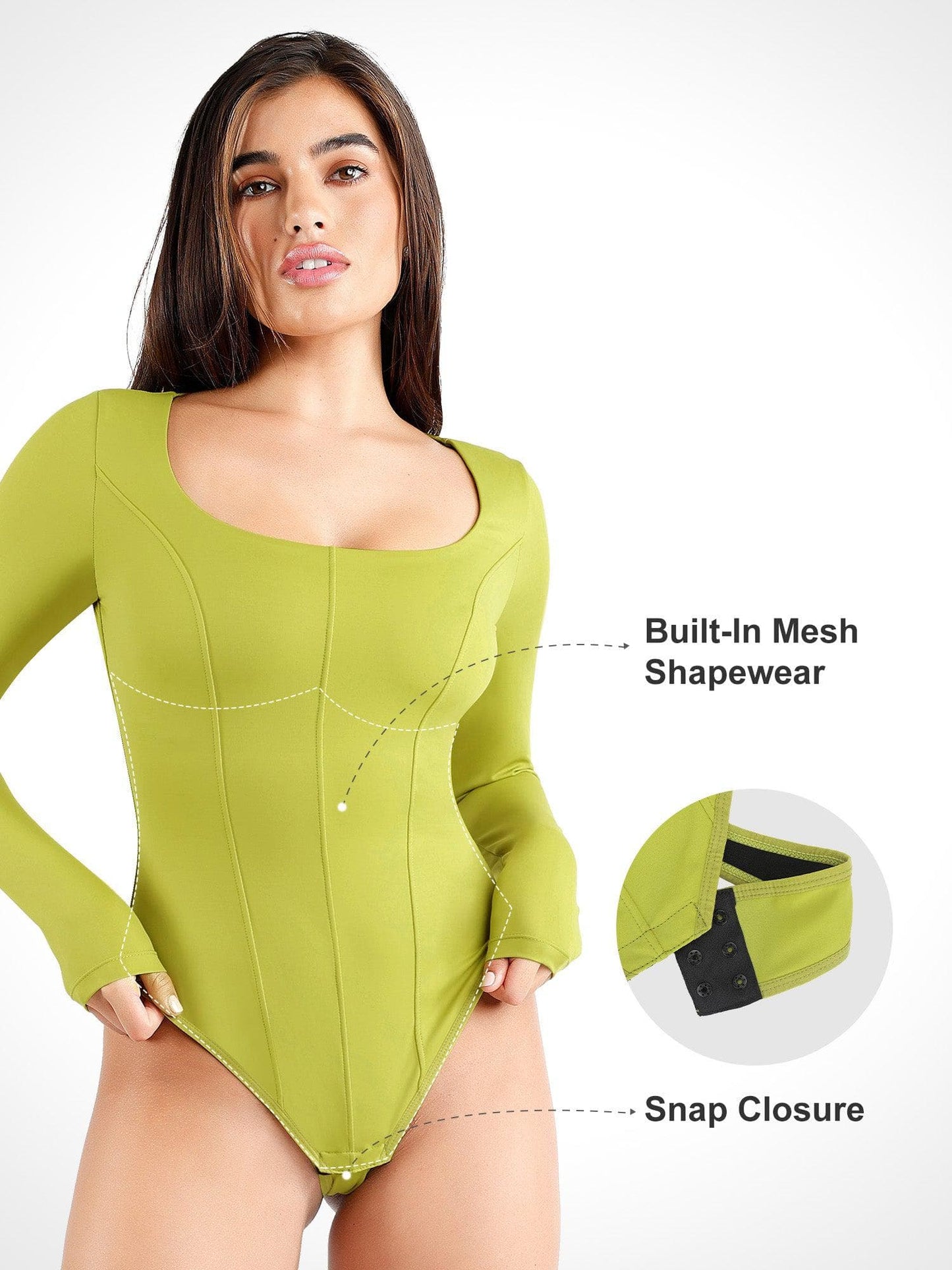 Der Shapewear-Bodysuit mit langen Ärmeln