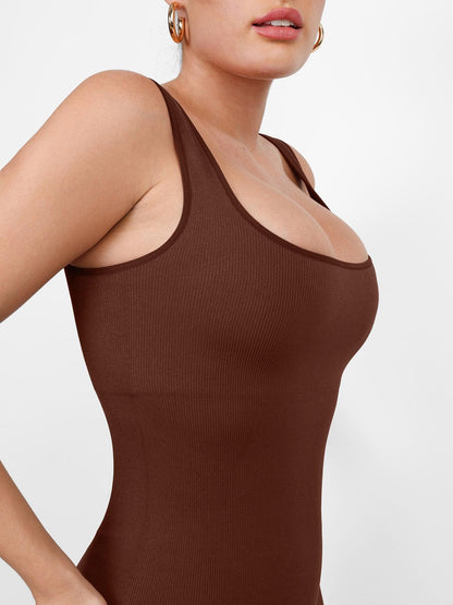 Der Shapewear-Overall mit nahtlosem, quadratischem Ausschnitt, einteilig, Sport
