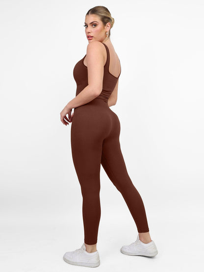 Der Shapewear-Overall mit nahtlosem, quadratischem Ausschnitt, einteilig, Sport