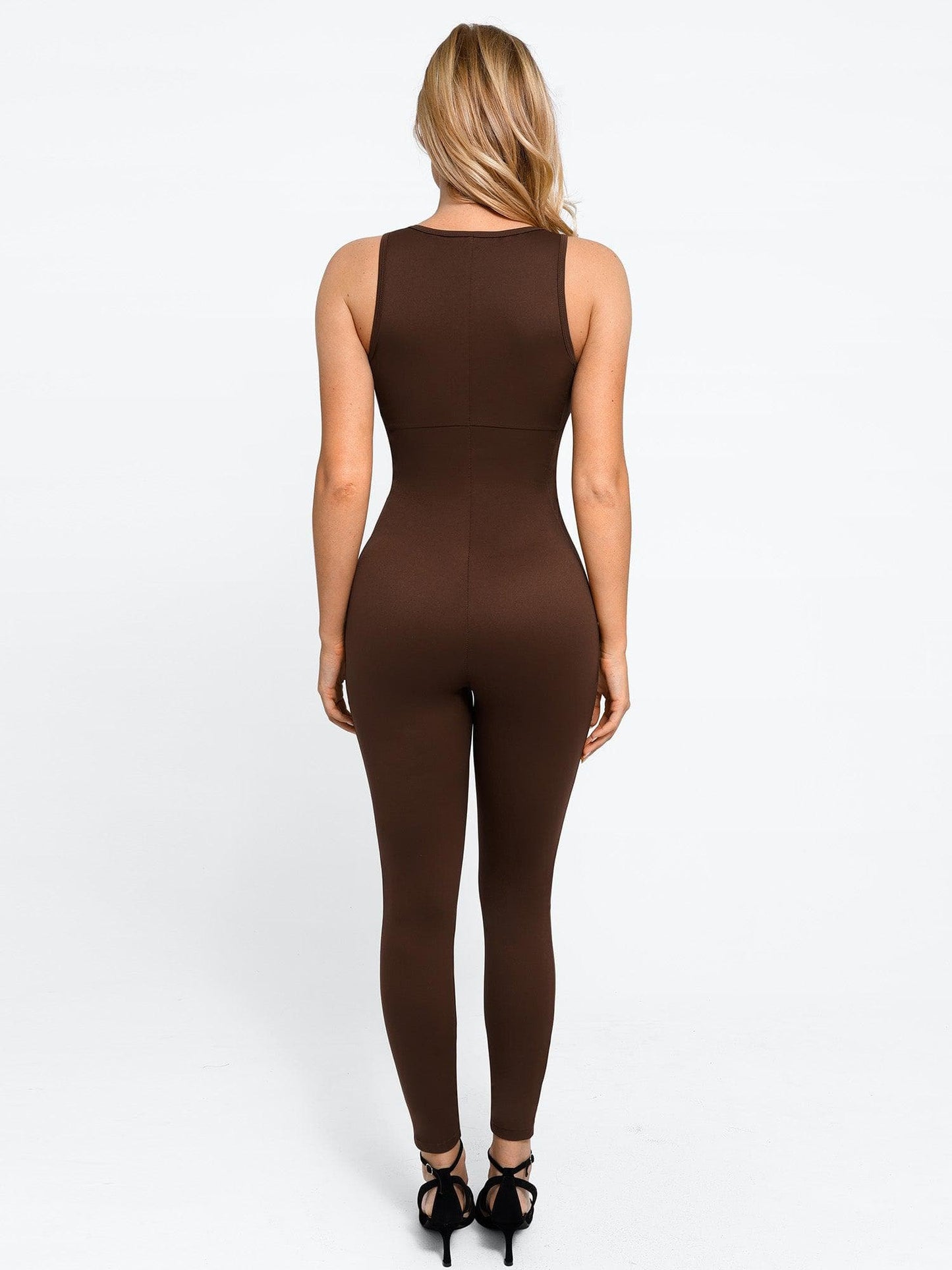 Combinaison Shapewear sans manches avec fermeture éclair sur le devant