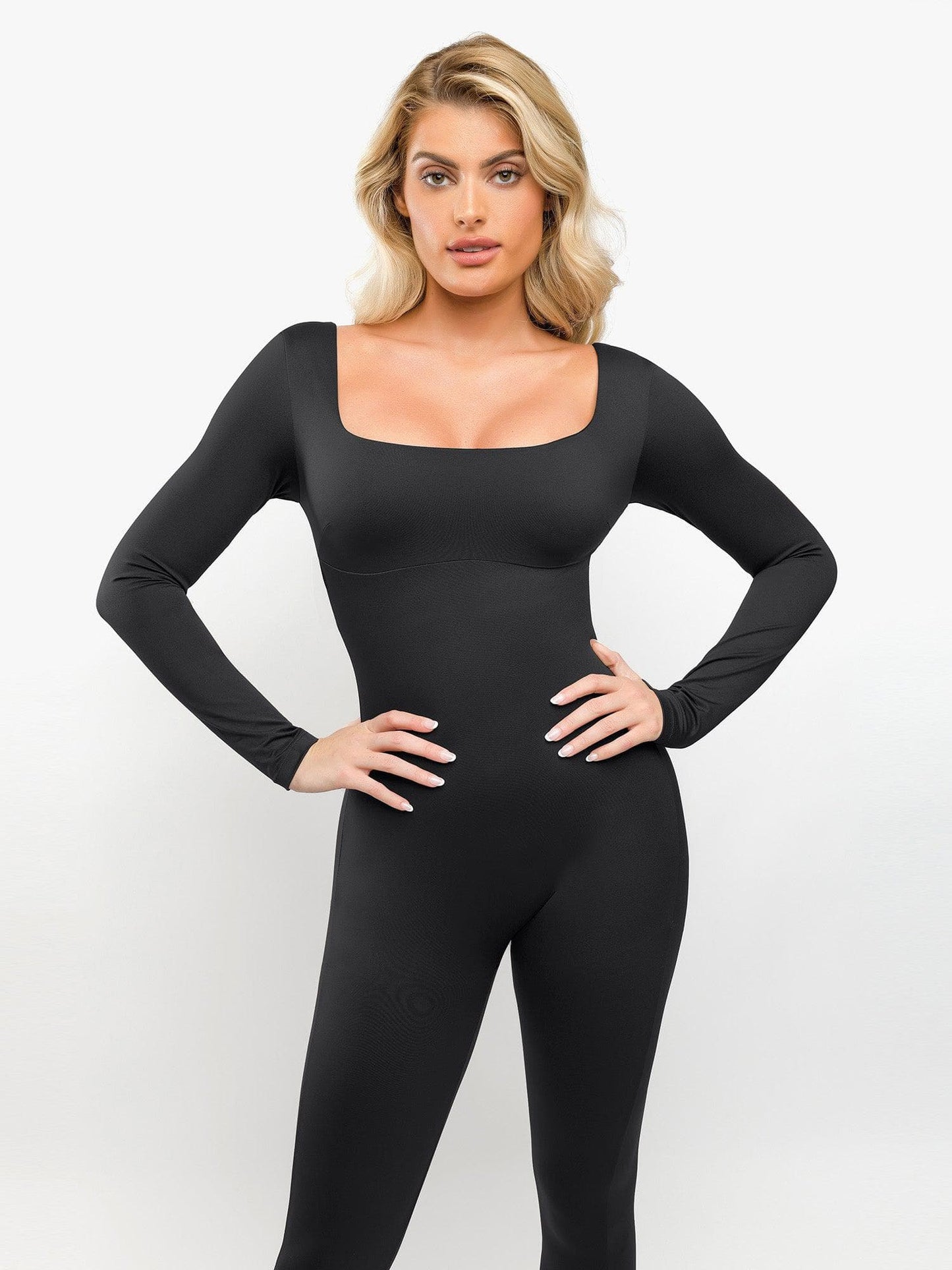 The Shapewear Jumpsuit Square-Neck One Piece Long Sleeve