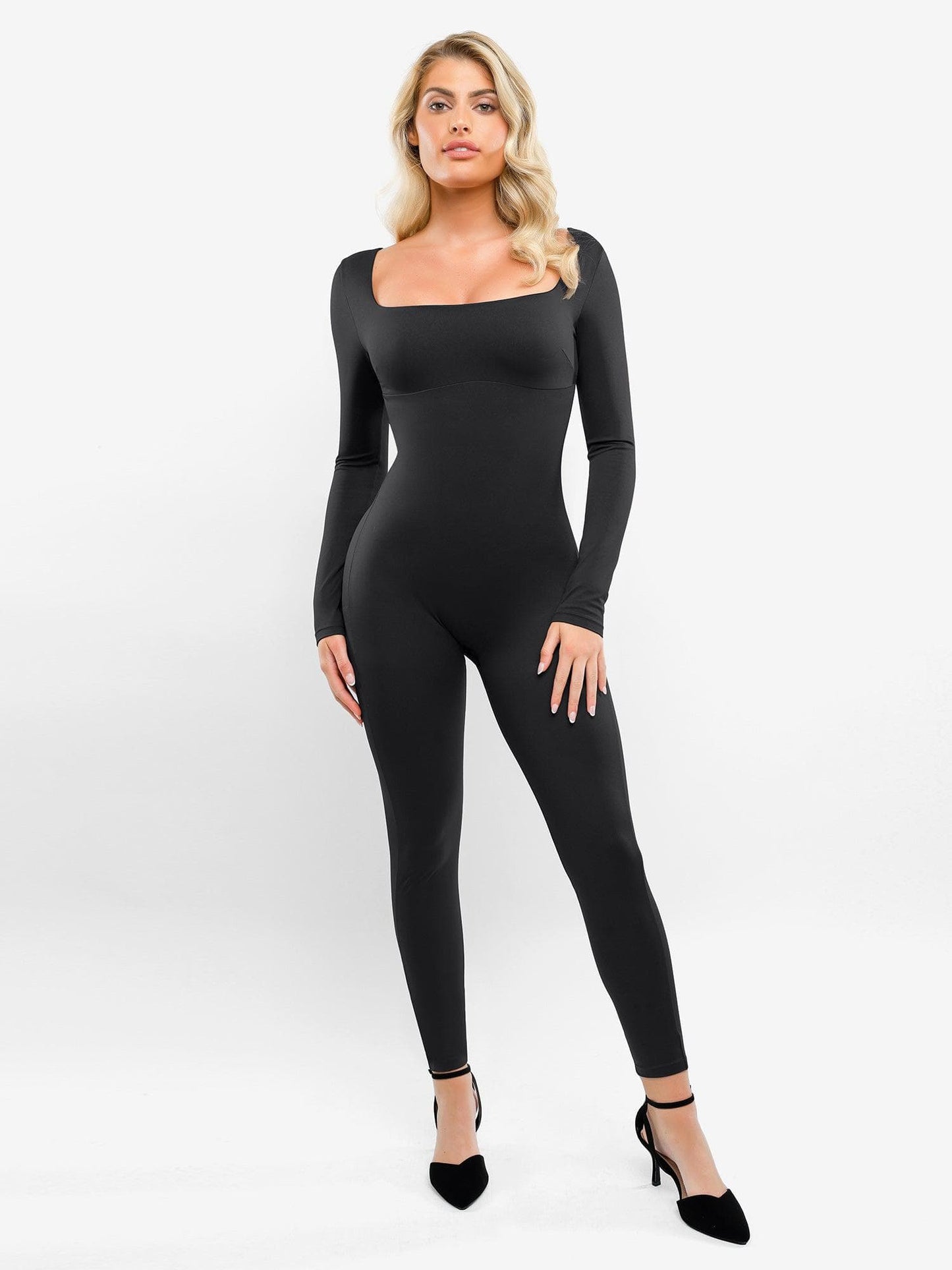 The Shapewear Jumpsuit Square-Neck One Piece Long Sleeve