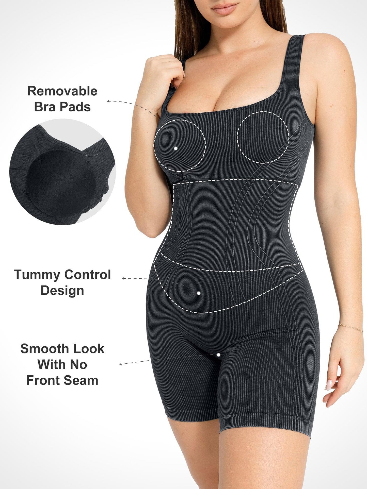 The Shapewear Romper Square Neck Sports Vest