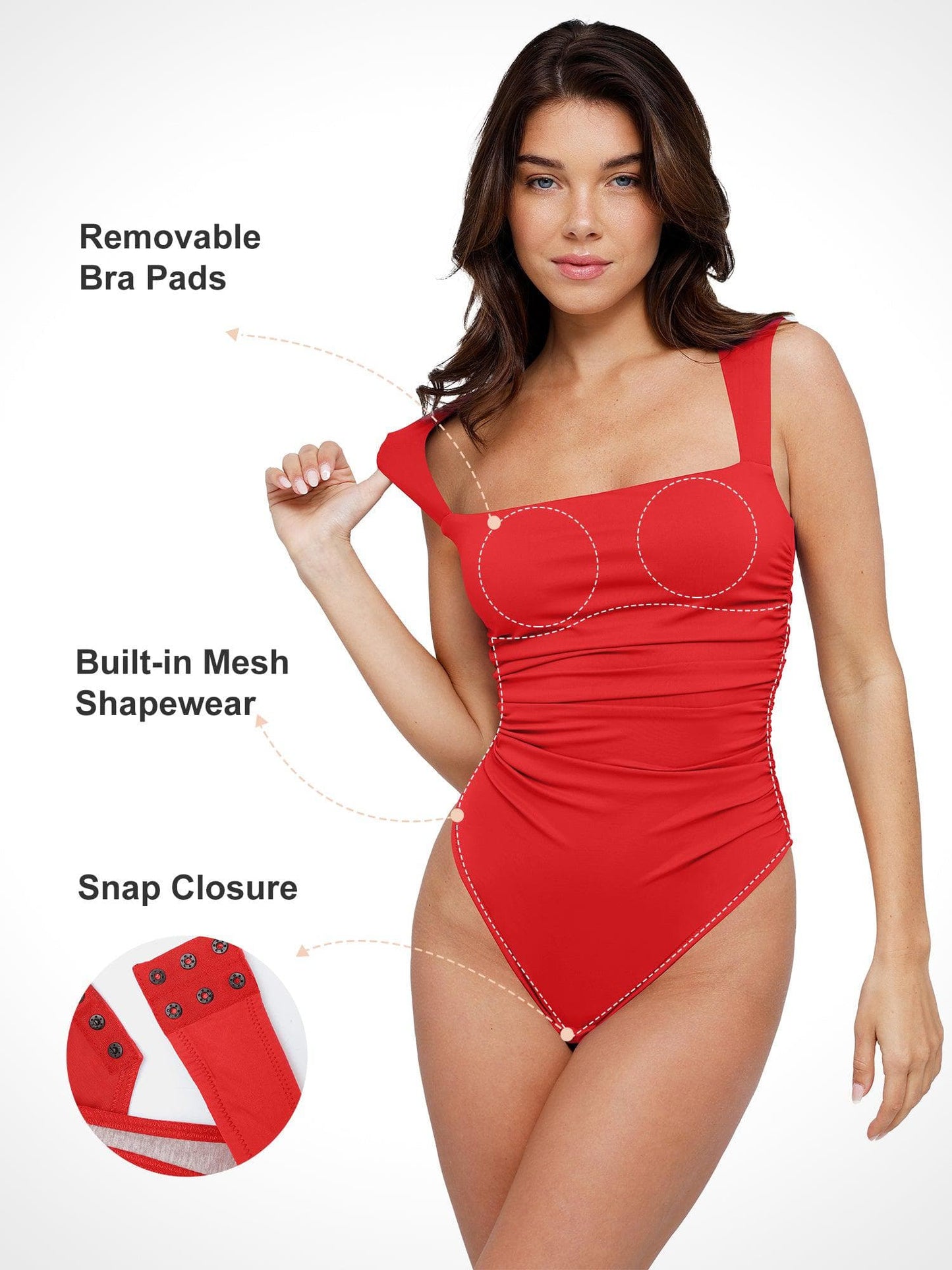 The Shapewear Bodysuit Bluetag Cooling Ruched Square Neck