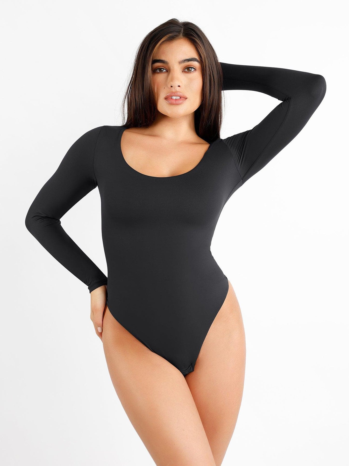 The Shapewear Bodysuit CloudSense Seamless Scoop-Neck Long-Sleeve