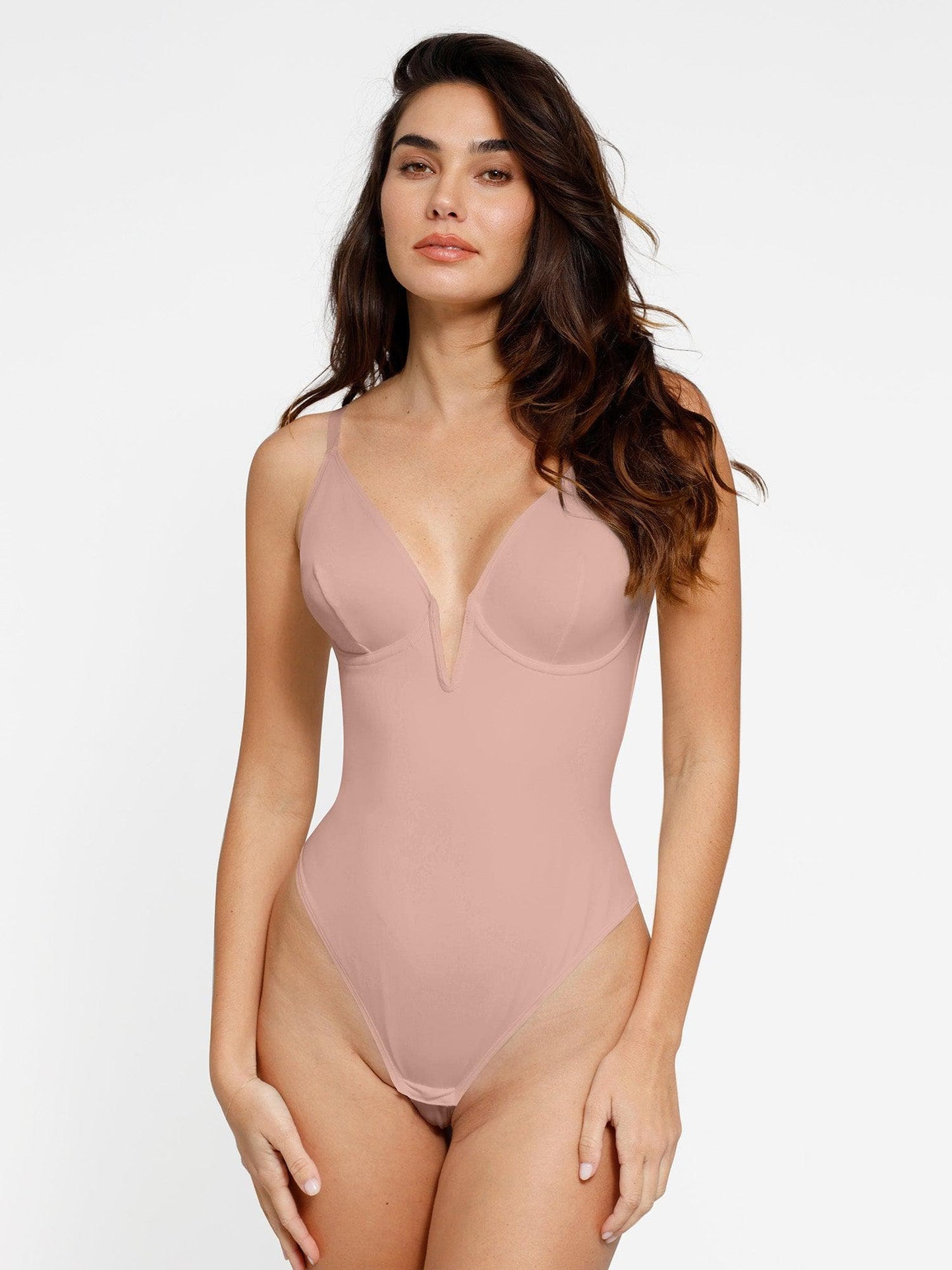 The Shapewear Bodysuit Deep V-Neck Low-Back Thong