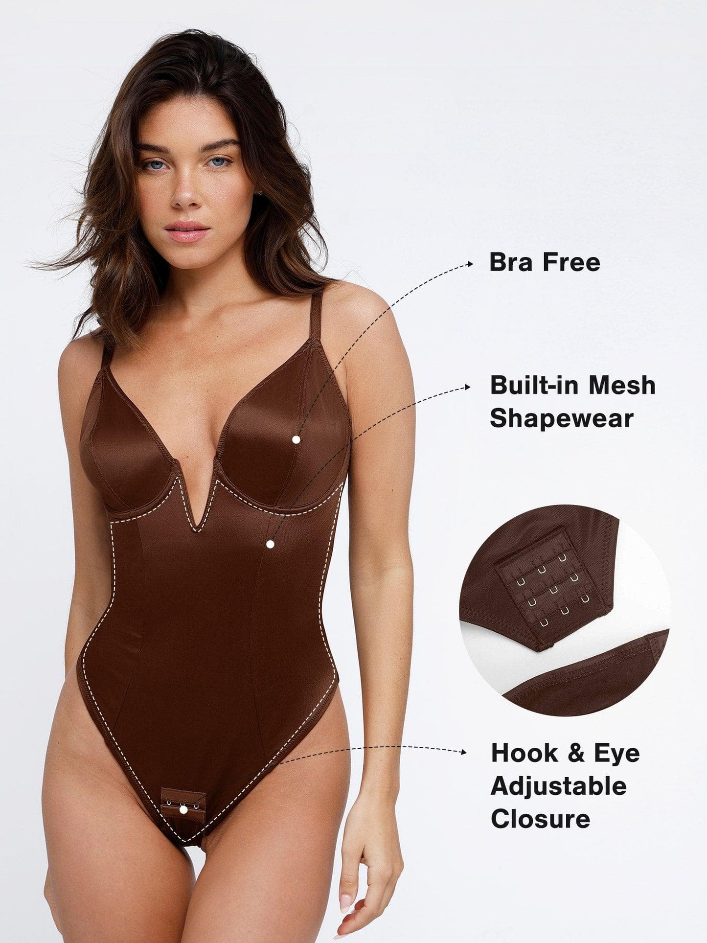 The Shapewear Bodysuit Deep V-Neck Thong