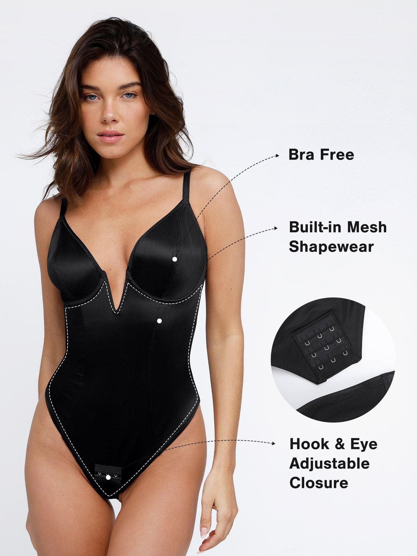 The Shapewear Bodysuit Deep V-Neck Thong