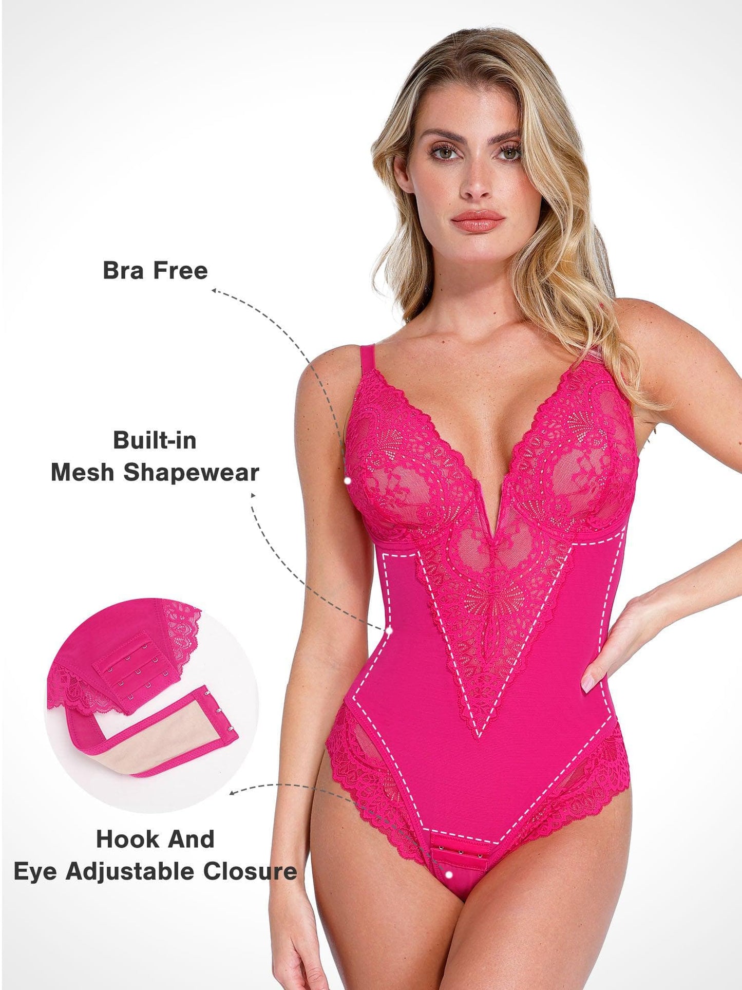 The Shapewear Bodysuit Full Coverage Alluring Plunge Lace