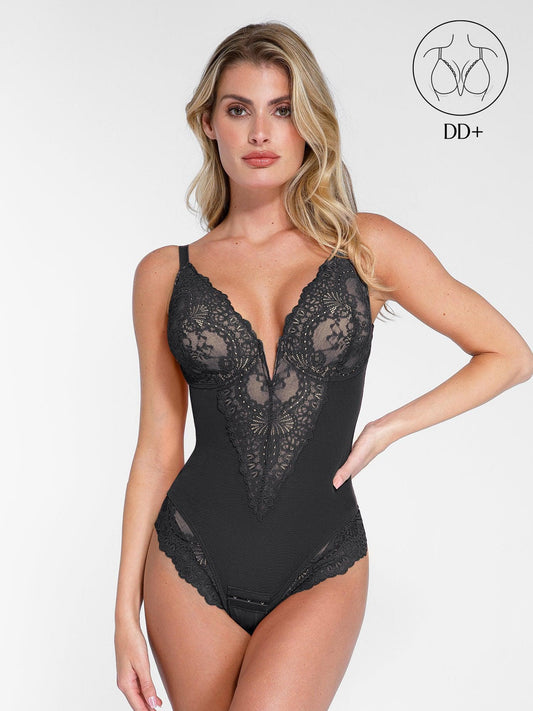 The Shapewear Bodysuit Full Coverage Alluring Plunge Lace